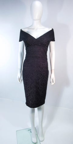 ELIZABETH MASON COUTURE 'MARIA' Black Stretch Lace Cocktail Dress Made to Order