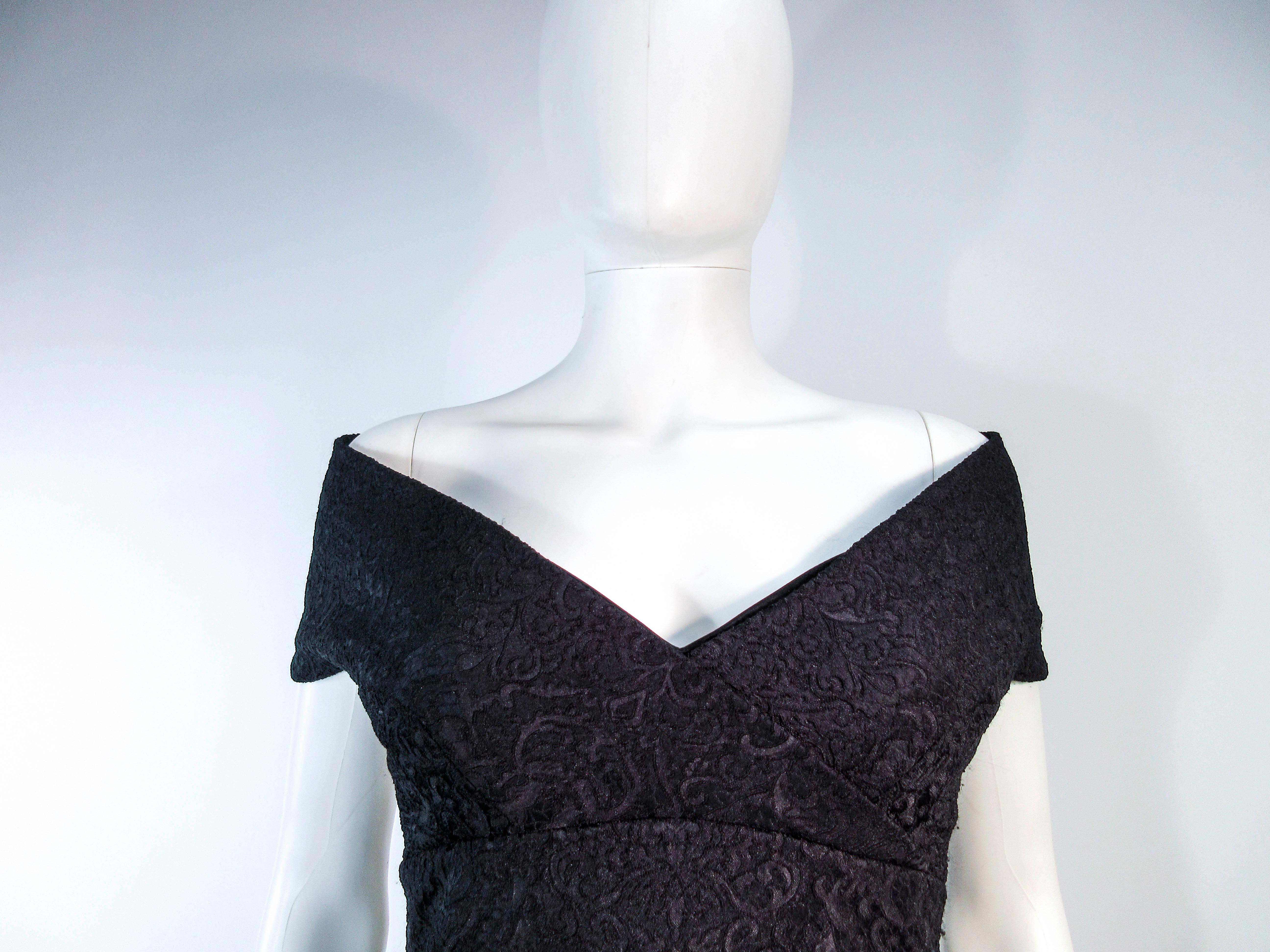 ELIZABETH MASON COUTURE 'MARIA' Black Stretch Lace Cocktail Dress Made to Order In New Condition For Sale In Los Angeles, CA
