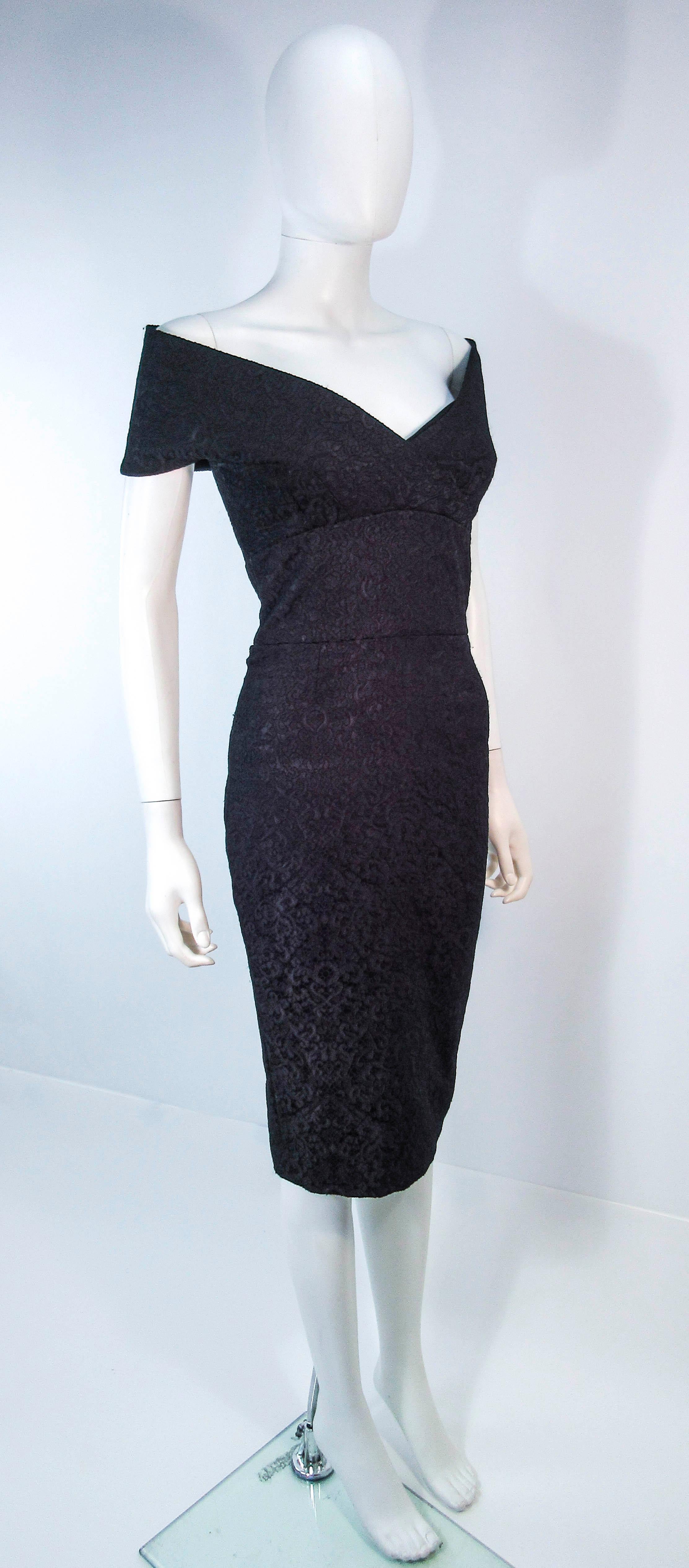 Women's ELIZABETH MASON COUTURE 'MARIA' Black Stretch Lace Cocktail Dress Made to Order For Sale