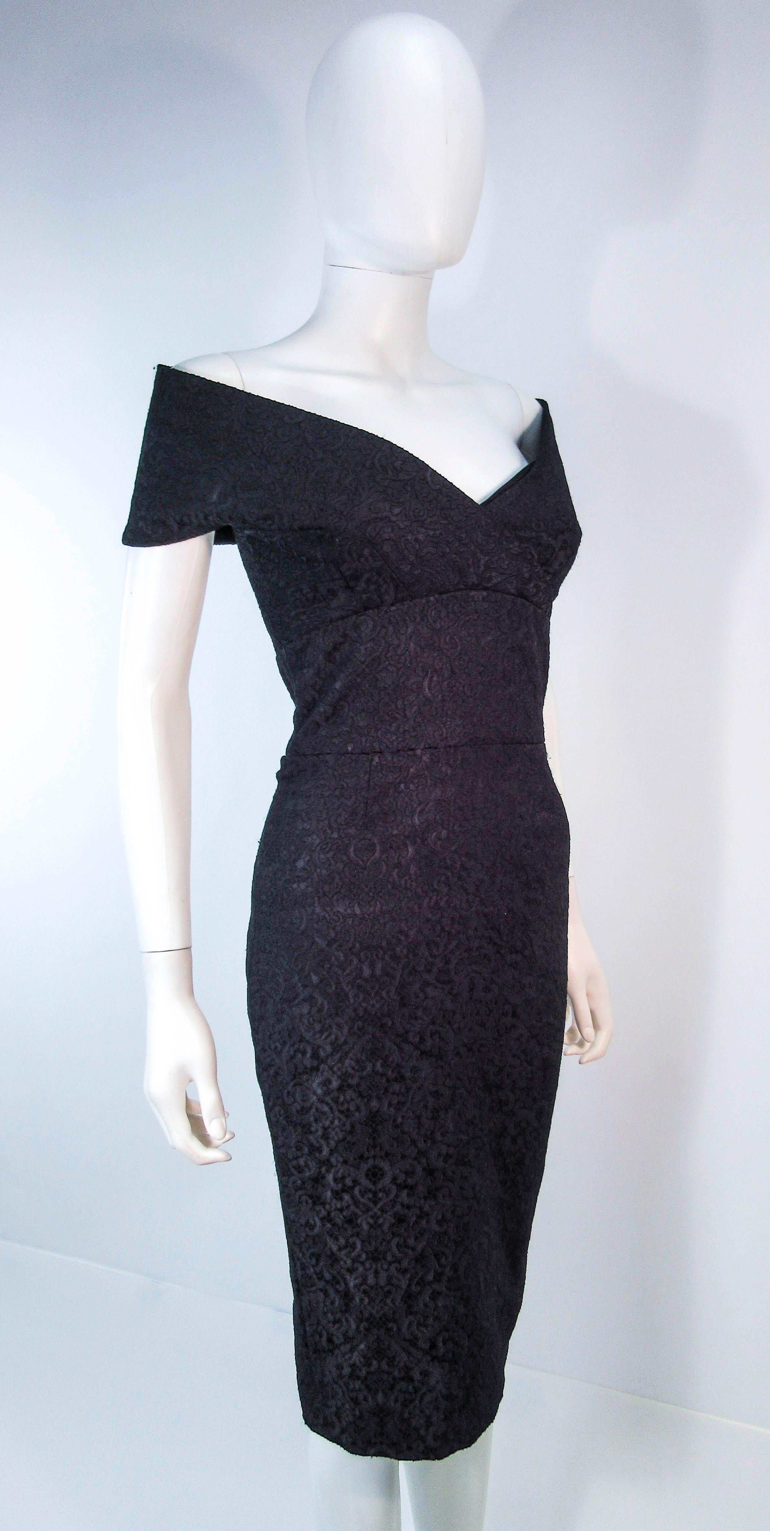 ELIZABETH MASON COUTURE 'MARIA' Black Stretch Lace Cocktail Dress Made to Order For Sale 1