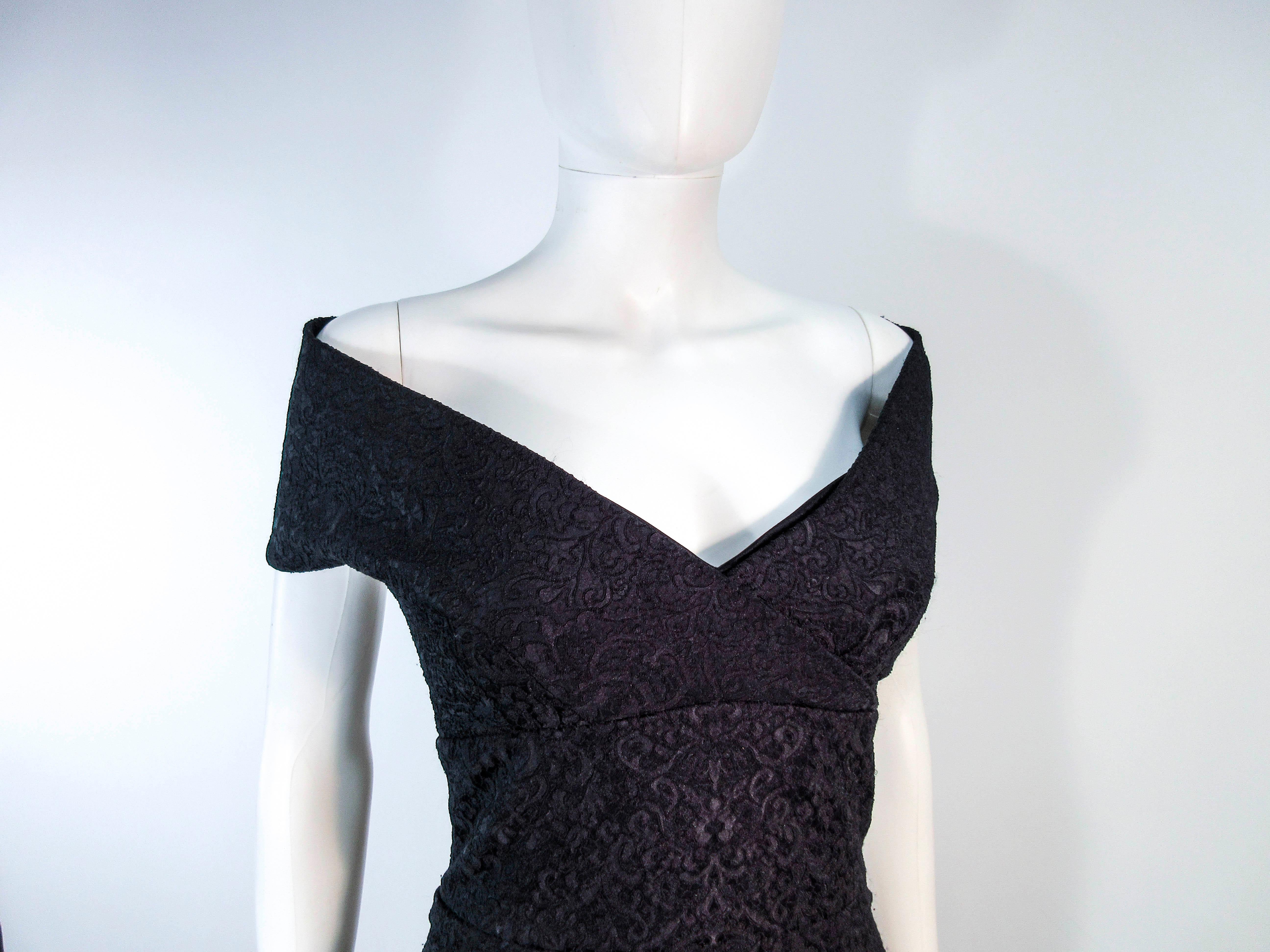 ELIZABETH MASON COUTURE 'MARIA' Black Stretch Lace Cocktail Dress Made to Order For Sale 2