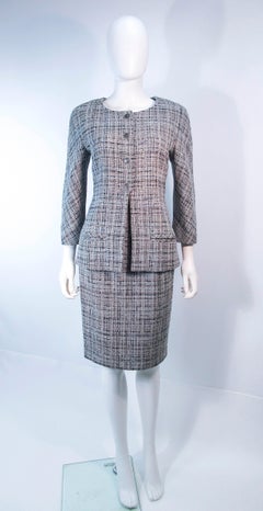 CHANEL Grey & Boucle Skirt Suit Size 42