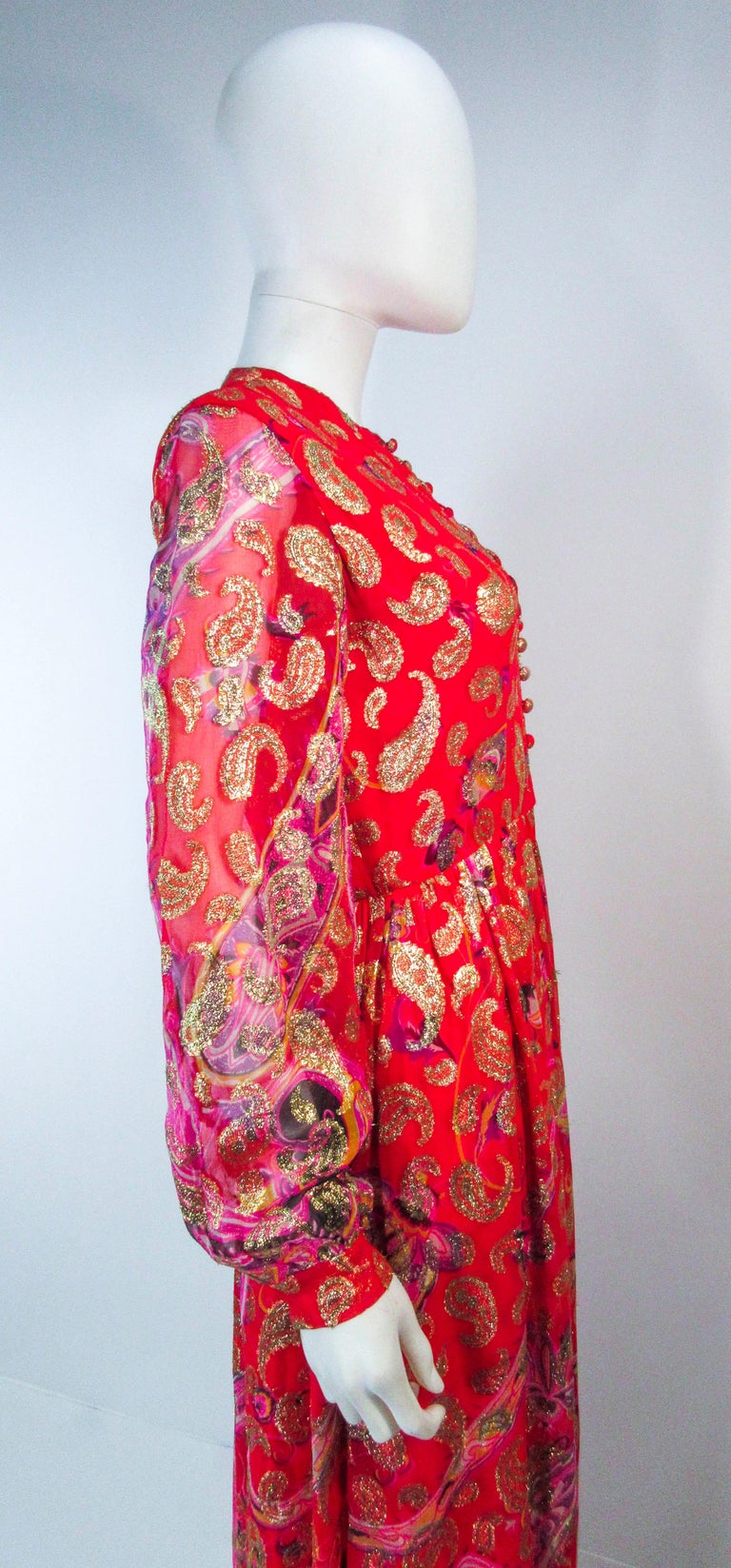 1970s Oscar de la Renta Attr Silk Chiffon Maxi Dress main image 0