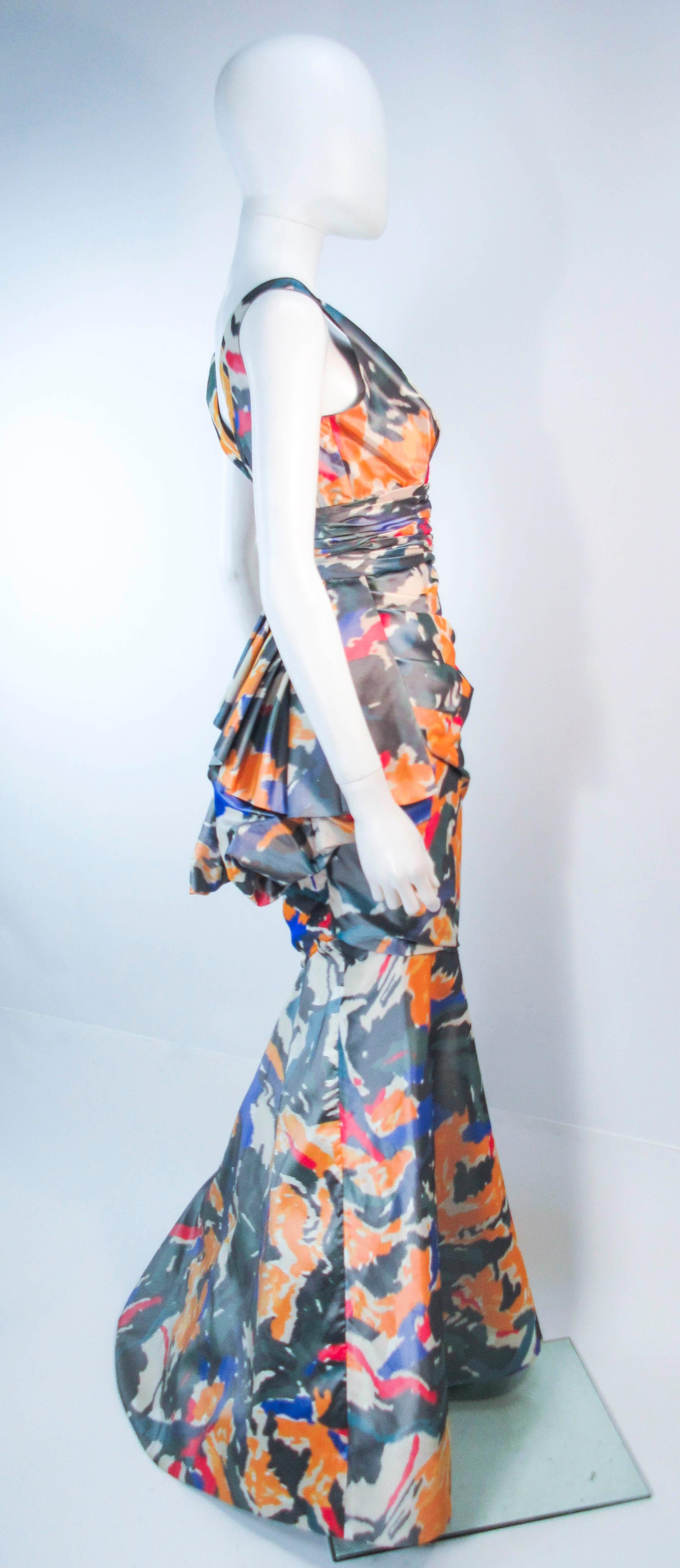 Women's Oscar de la Renta Silk Abstract Ikat Gown  For Sale