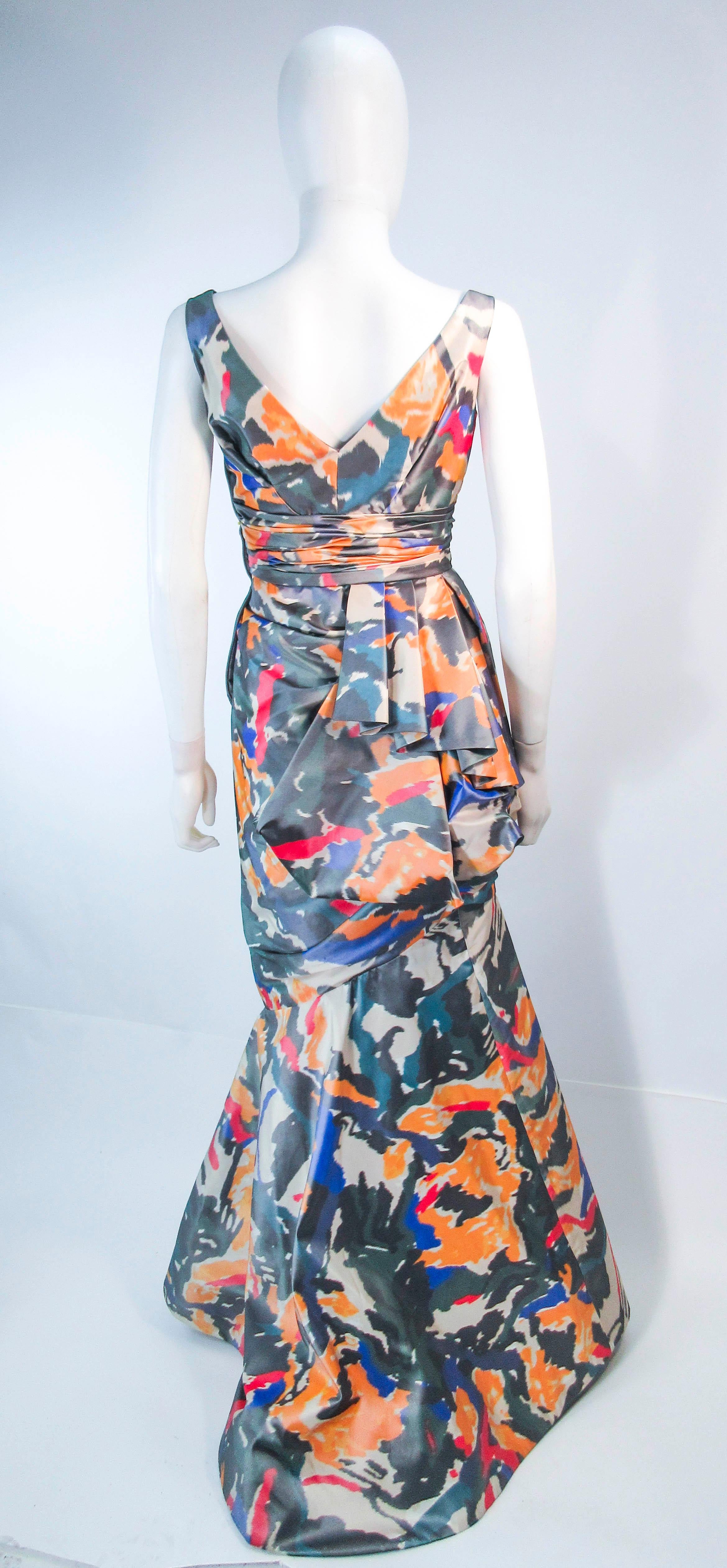 Oscar de la Renta Silk Abstract Ikat Gown  For Sale 2