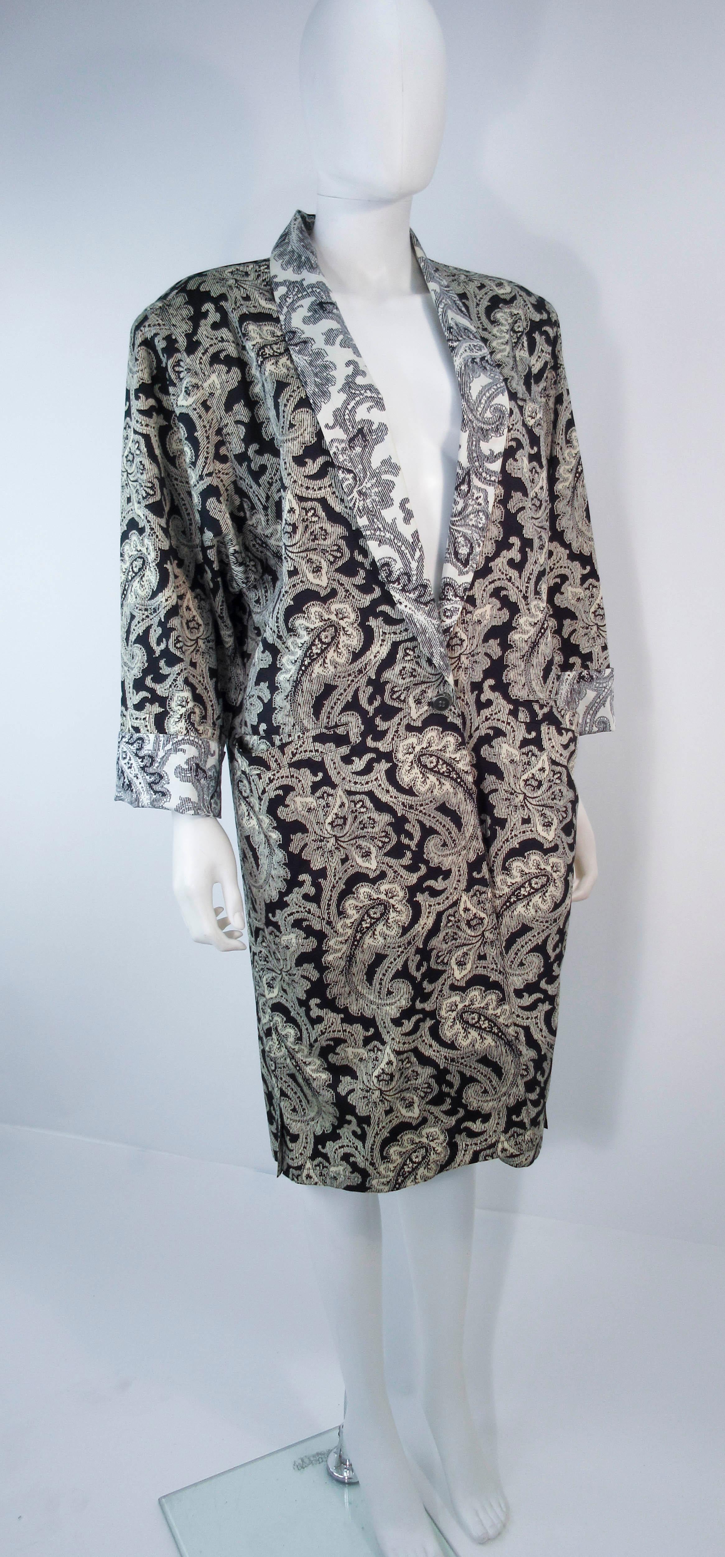 Women's or Men's GIANNI VERSACE Vintage Black & White Venetian Coat Size 42