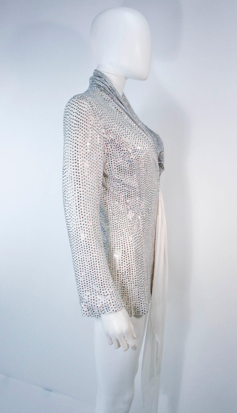 Vintage Rhinestone Jacket with Sash Size Small Medium For Sale at 1stDibs