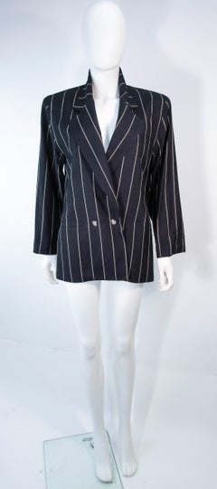 GIANNI VERSACE Black & Cream Striped Jacket Size 6