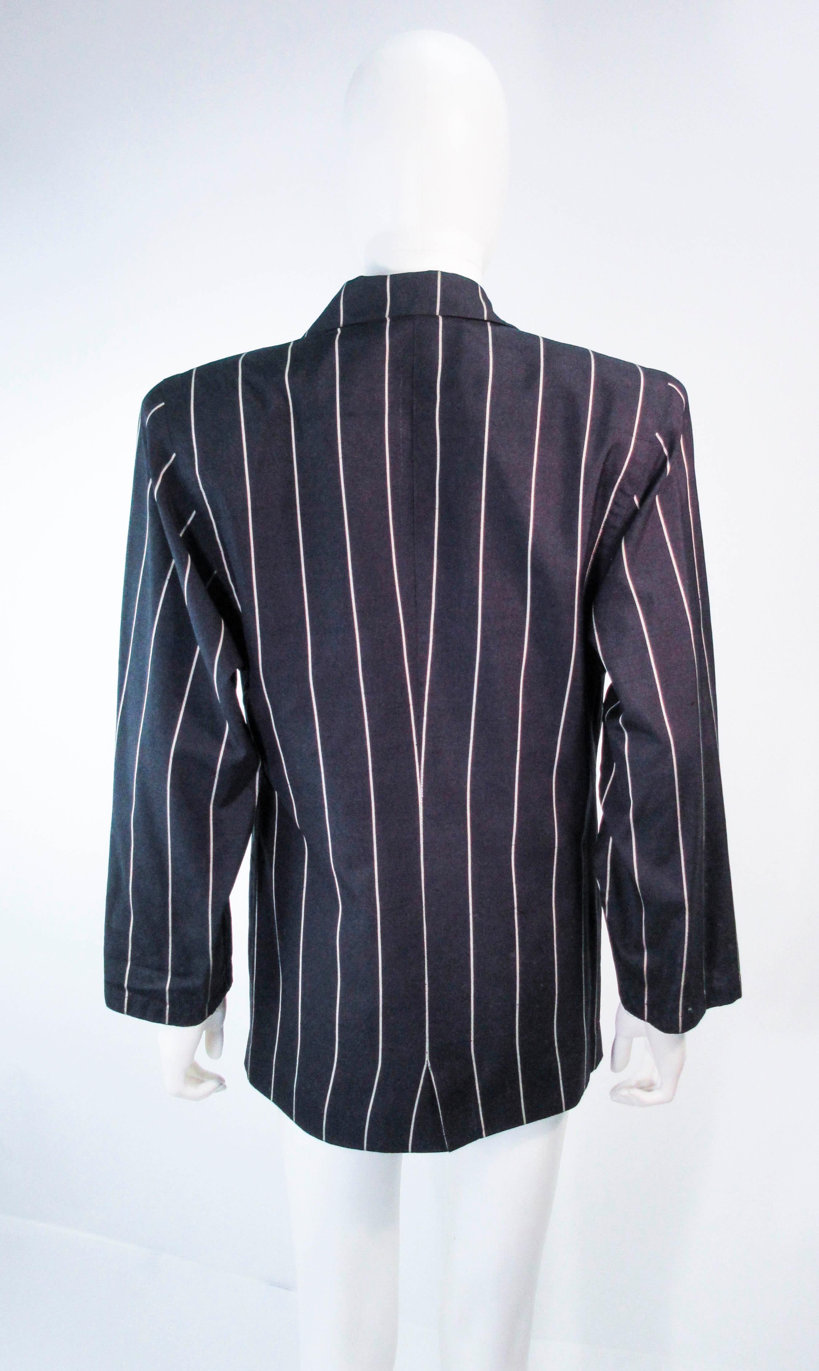 GIANNI VERSACE Black & Cream Striped Jacket Size 6 For Sale 10