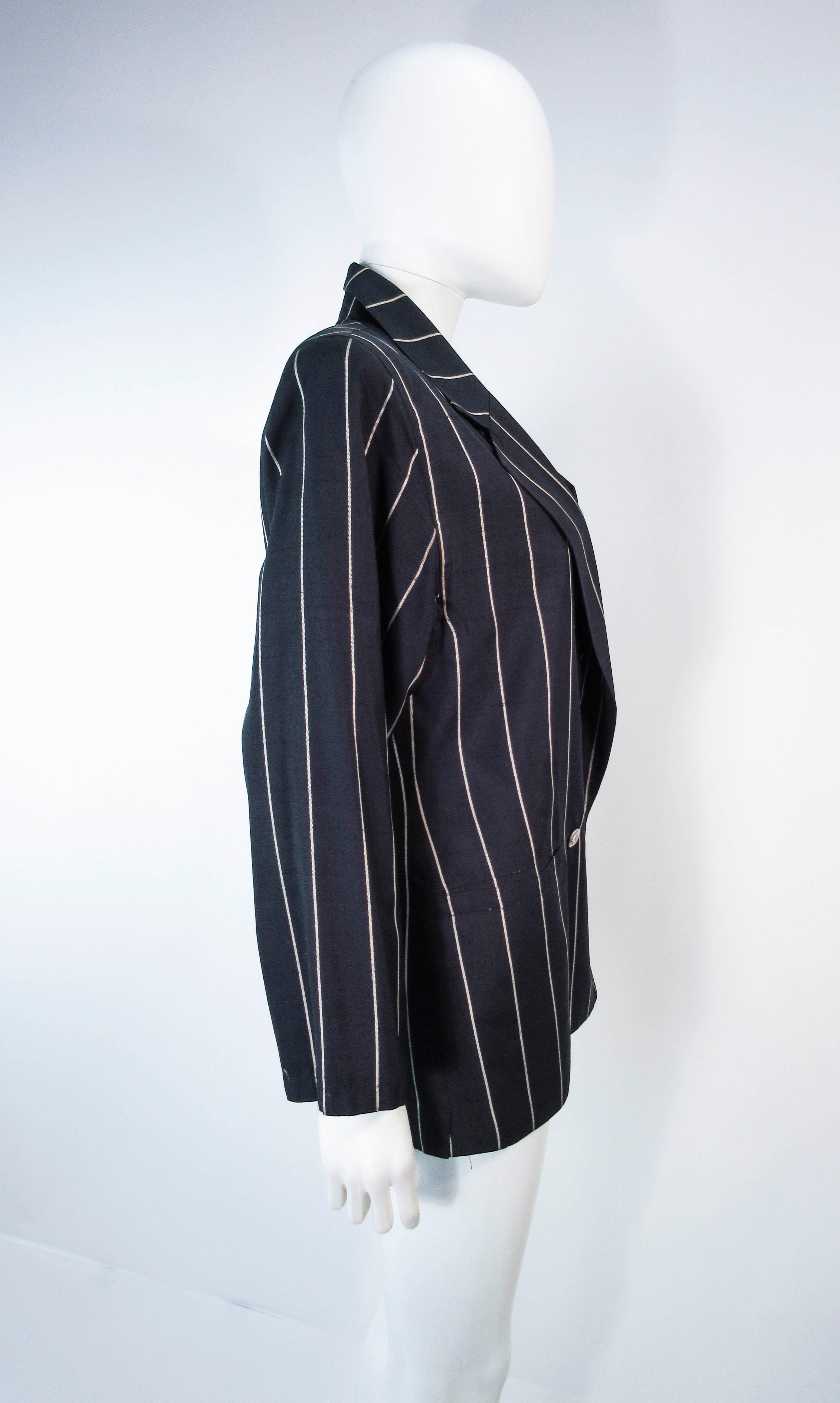 GIANNI VERSACE Black & Cream Striped Jacket Size 6 For Sale 8