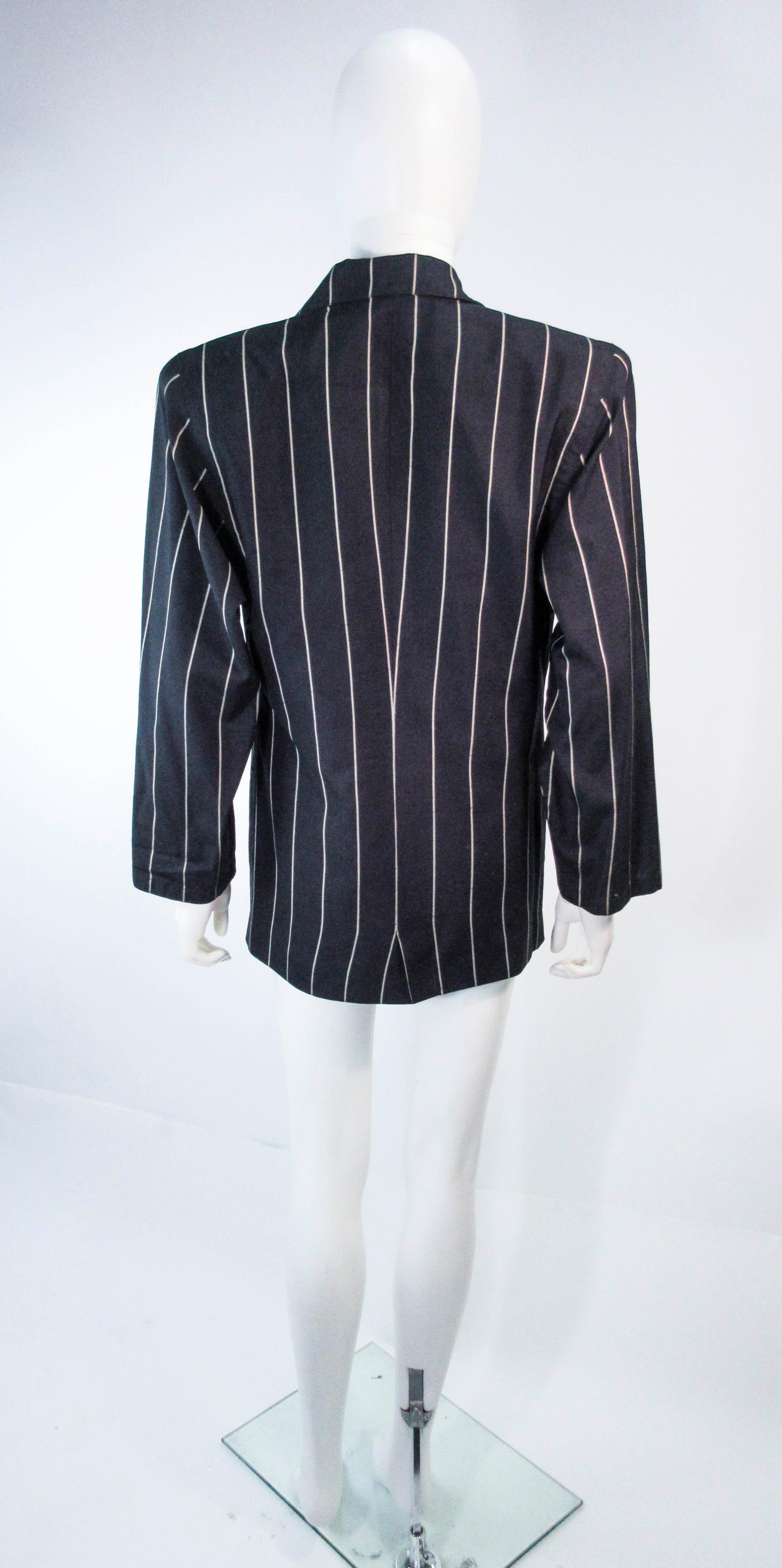 GIANNI VERSACE Black & Cream Striped Jacket Size 6 For Sale 9