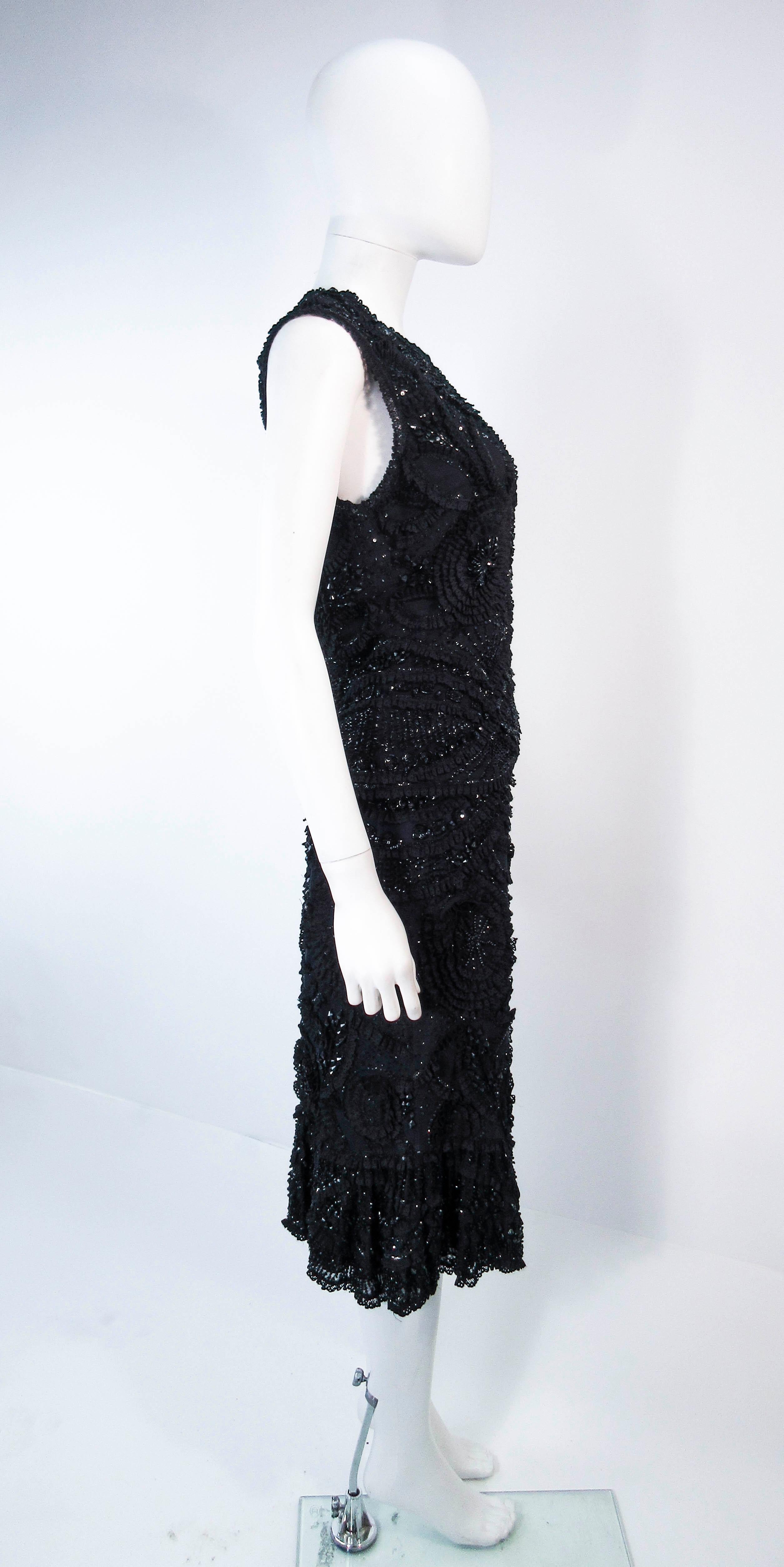 NAEEM KHAN 2pc Black Beaded Skirt & Top Stretch Ensemble Size 8 10  For Sale 4
