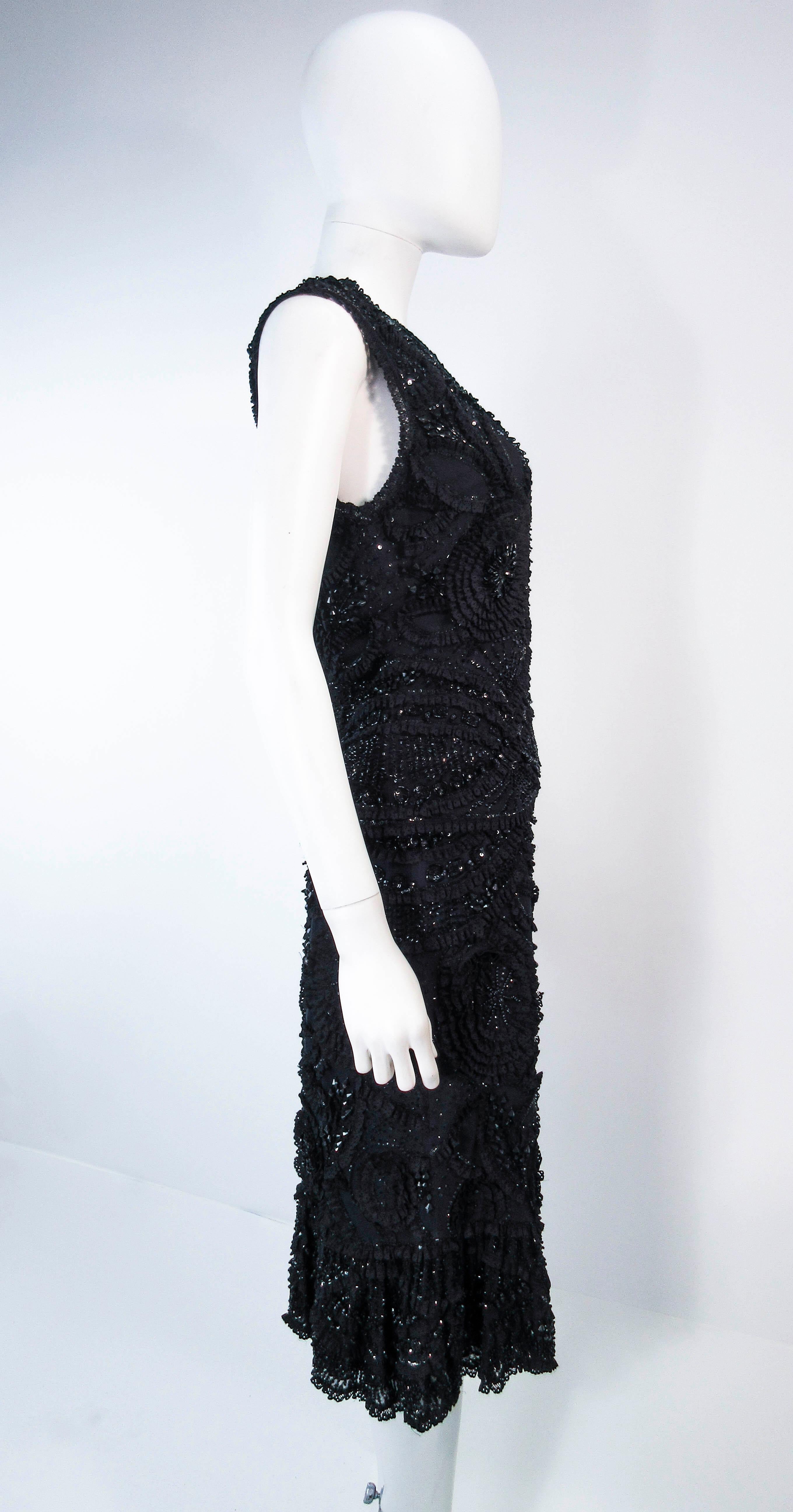 NAEEM KHAN 2pc Black Beaded Skirt & Top Stretch Ensemble Size 8 10  For Sale 5