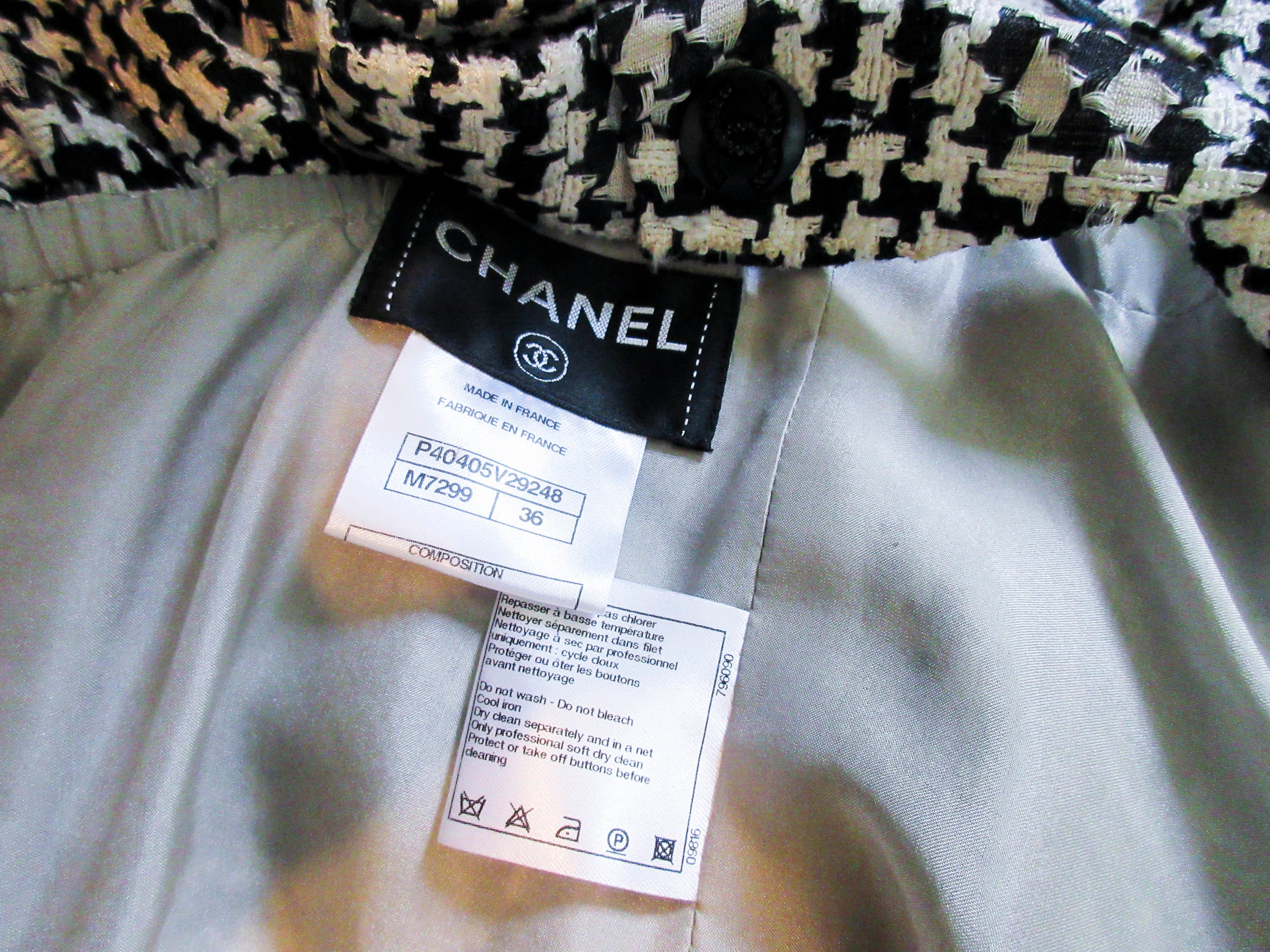 CHANEL Black & White Tweed Criss Cross Back Dress Size 36 8