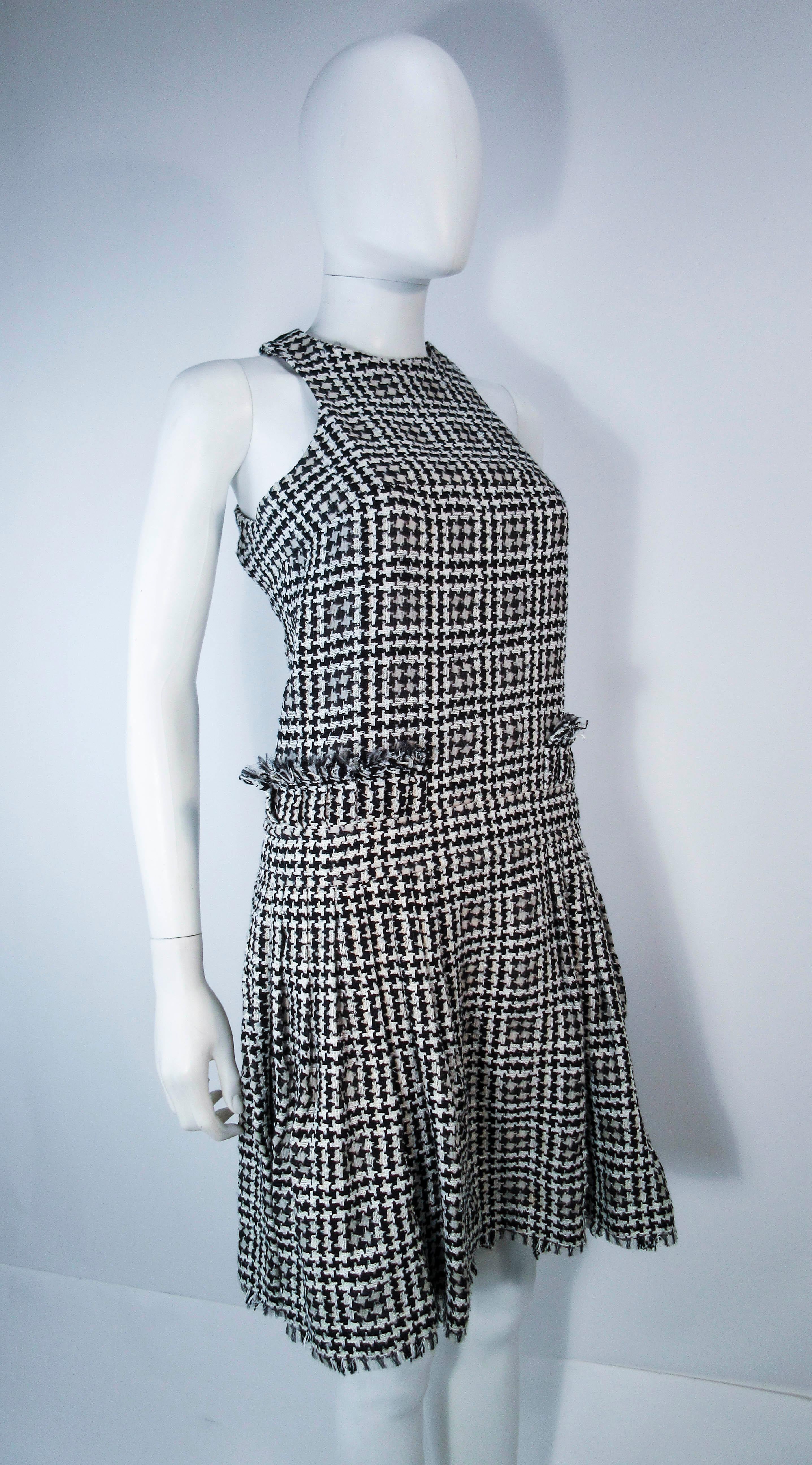 Women's CHANEL Black & White Tweed Criss Cross Back Dress Size 36