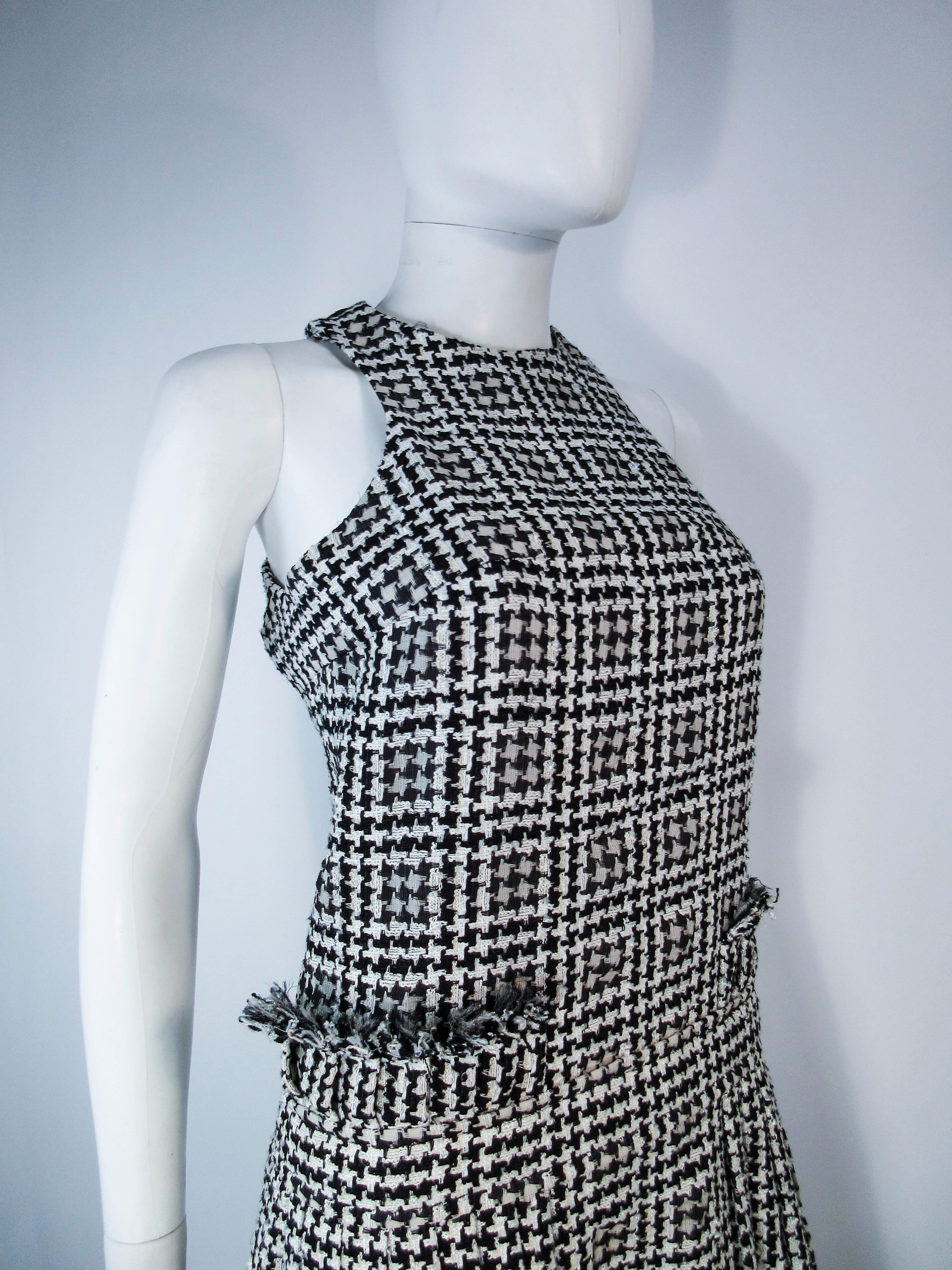 CHANEL Black & White Tweed Criss Cross Back Dress Size 36 1