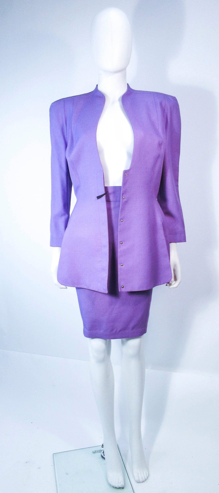 THIERRY MUGLER Fred Heyman Lavender 2pc Skirt Suit with Abstract ...