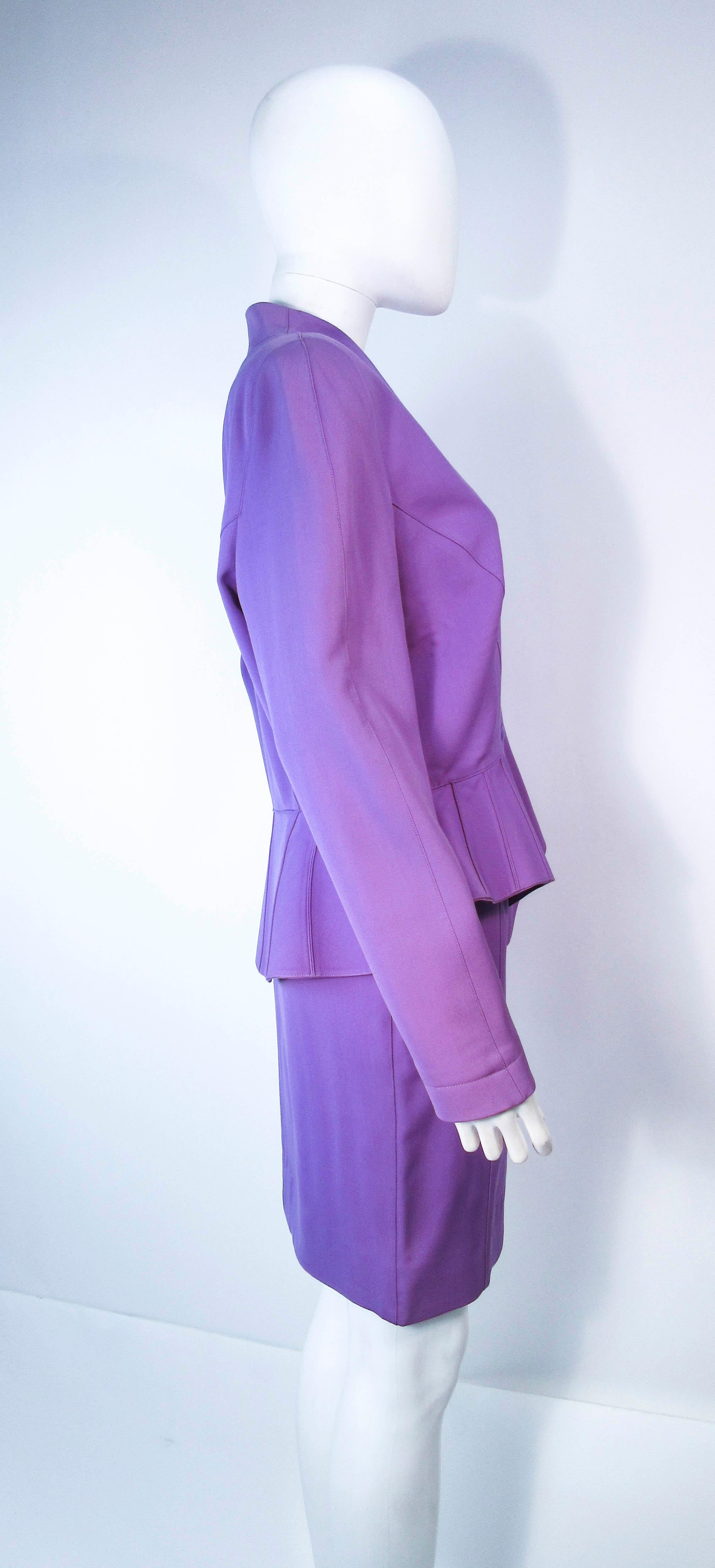 THEIRRY MUGLER Purple Peplum Skirt Suit Size 44 42  6
