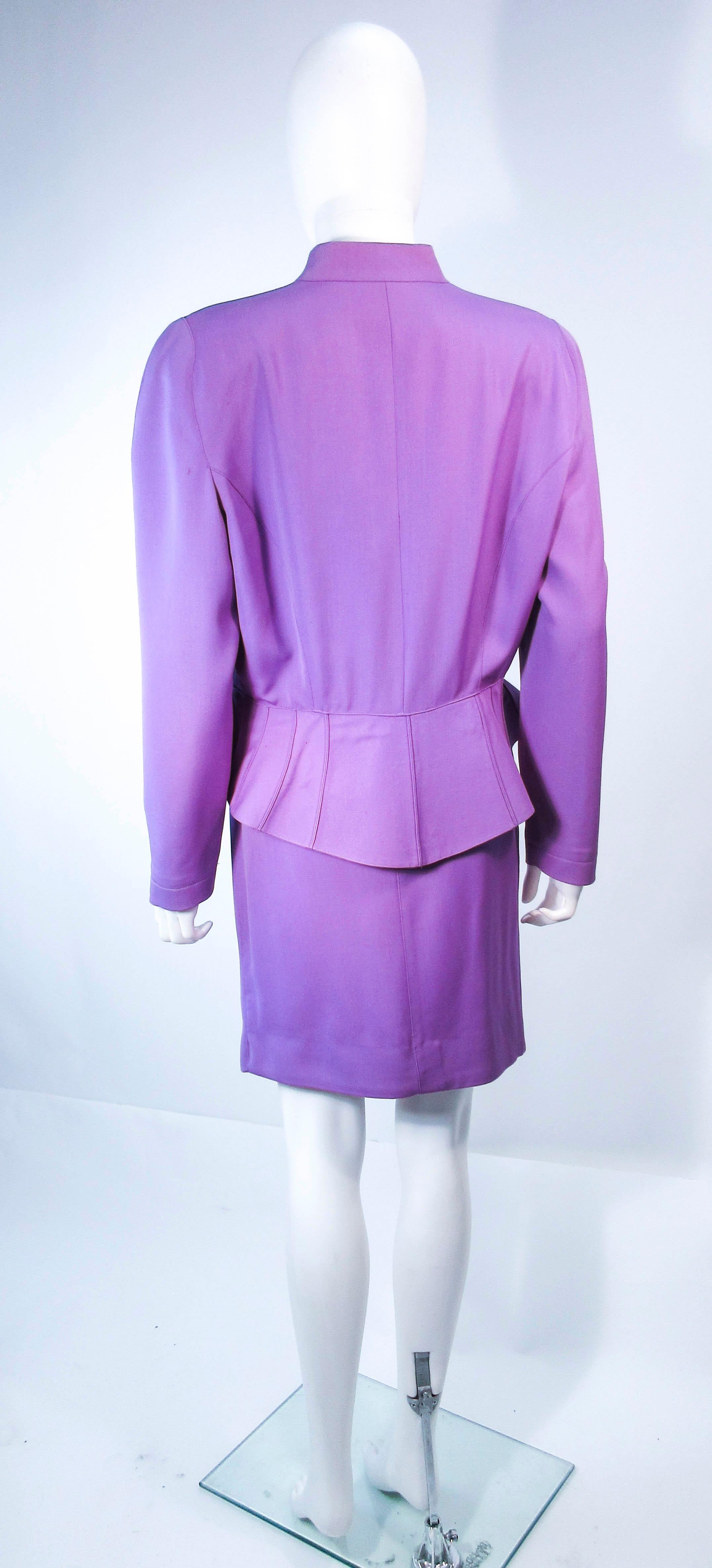 THEIRRY MUGLER Purple Peplum Skirt Suit Size 44 42  7