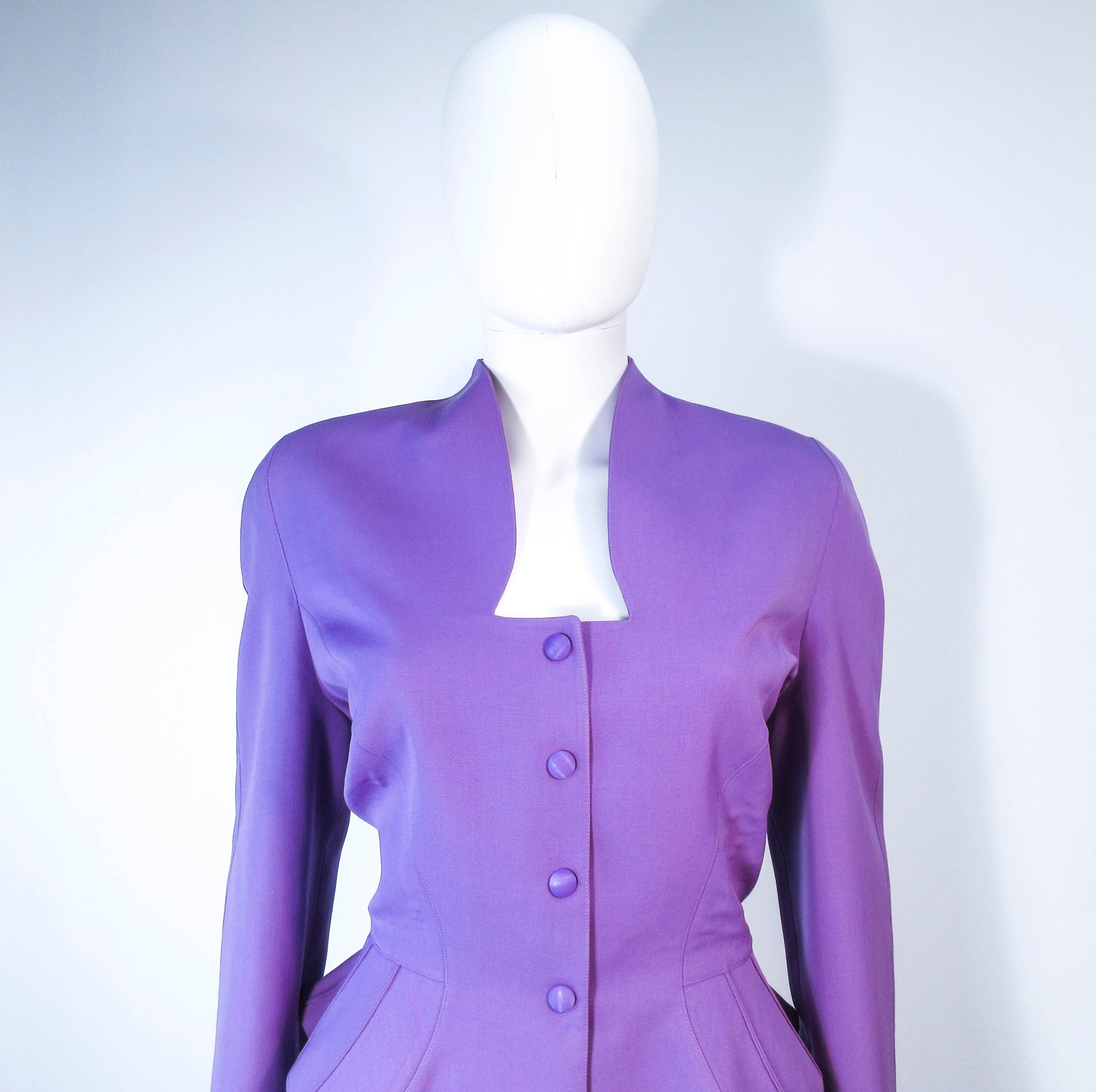 Women's THEIRRY MUGLER Purple Peplum Skirt Suit Size 44 42 