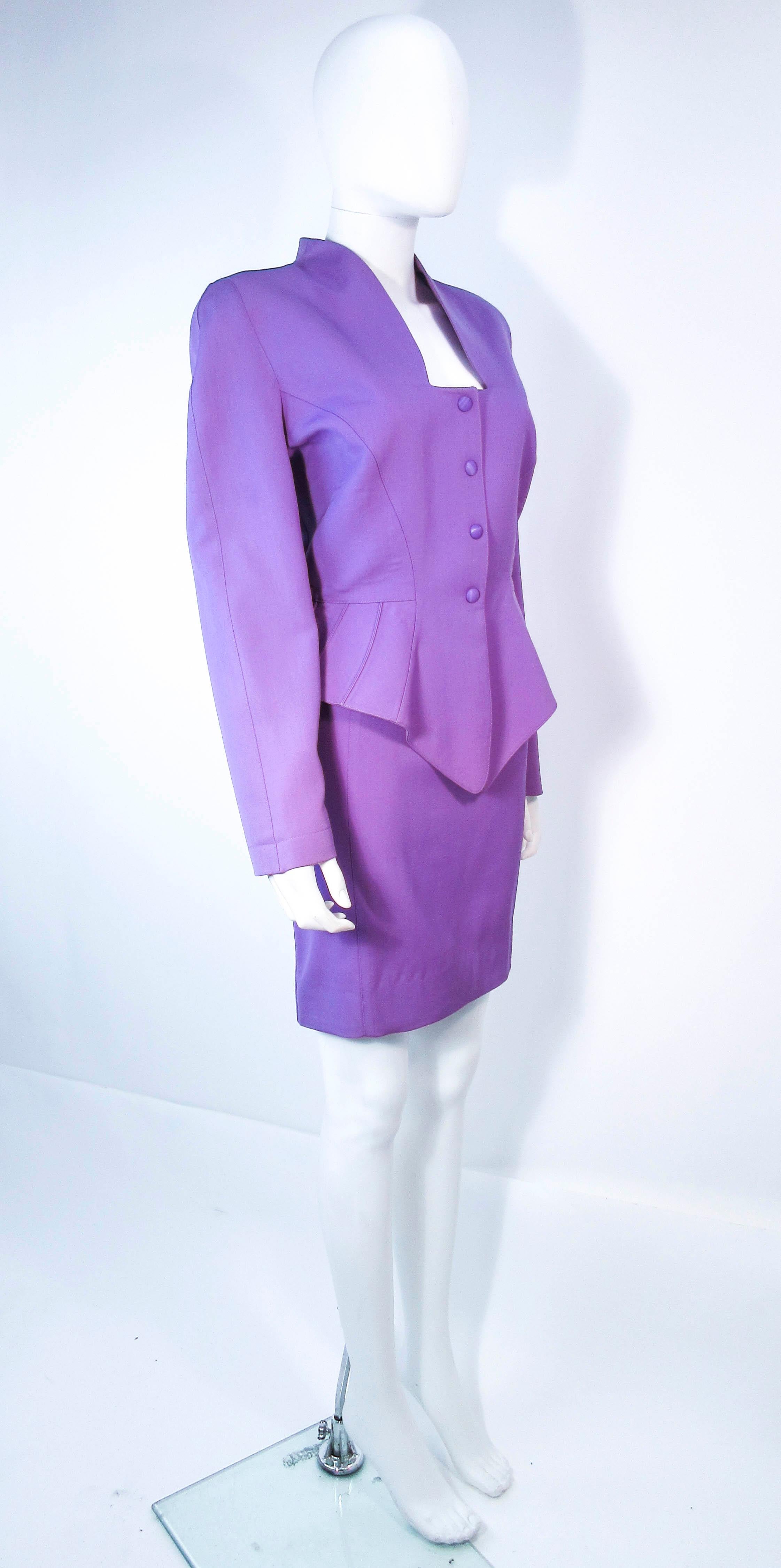 THEIRRY MUGLER Purple Peplum Skirt Suit Size 44 42  2
