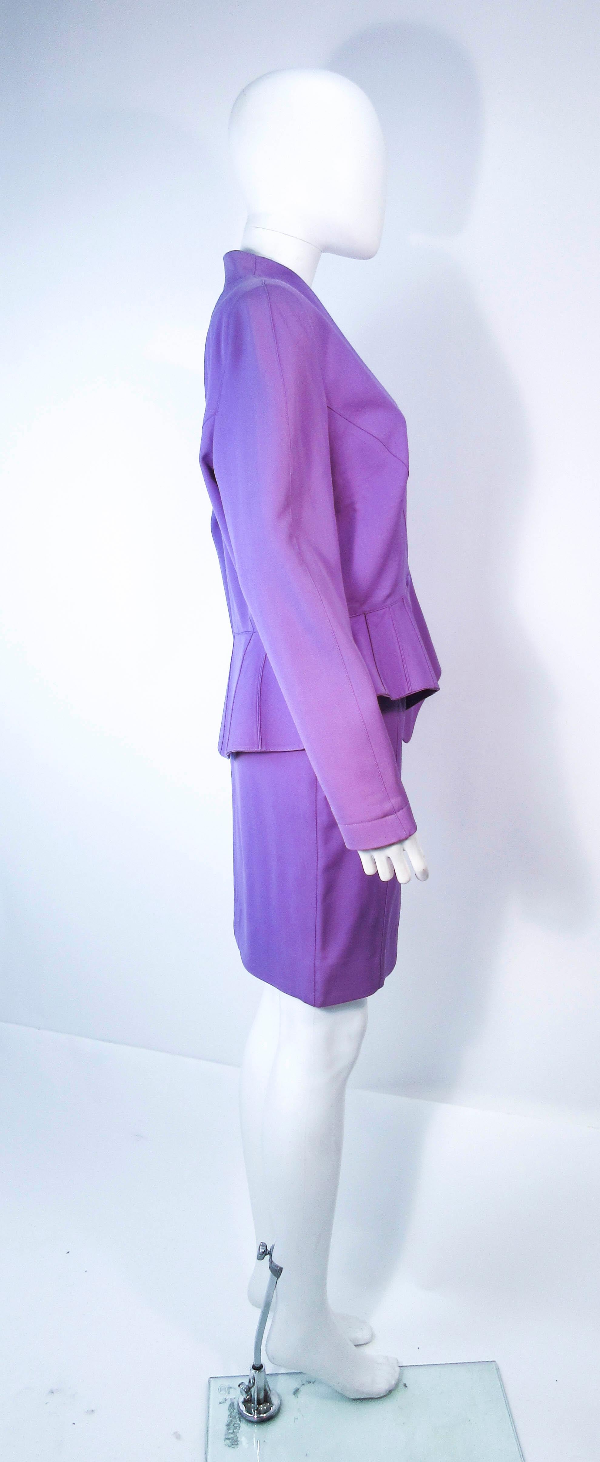 THEIRRY MUGLER Purple Peplum Skirt Suit Size 44 42  5