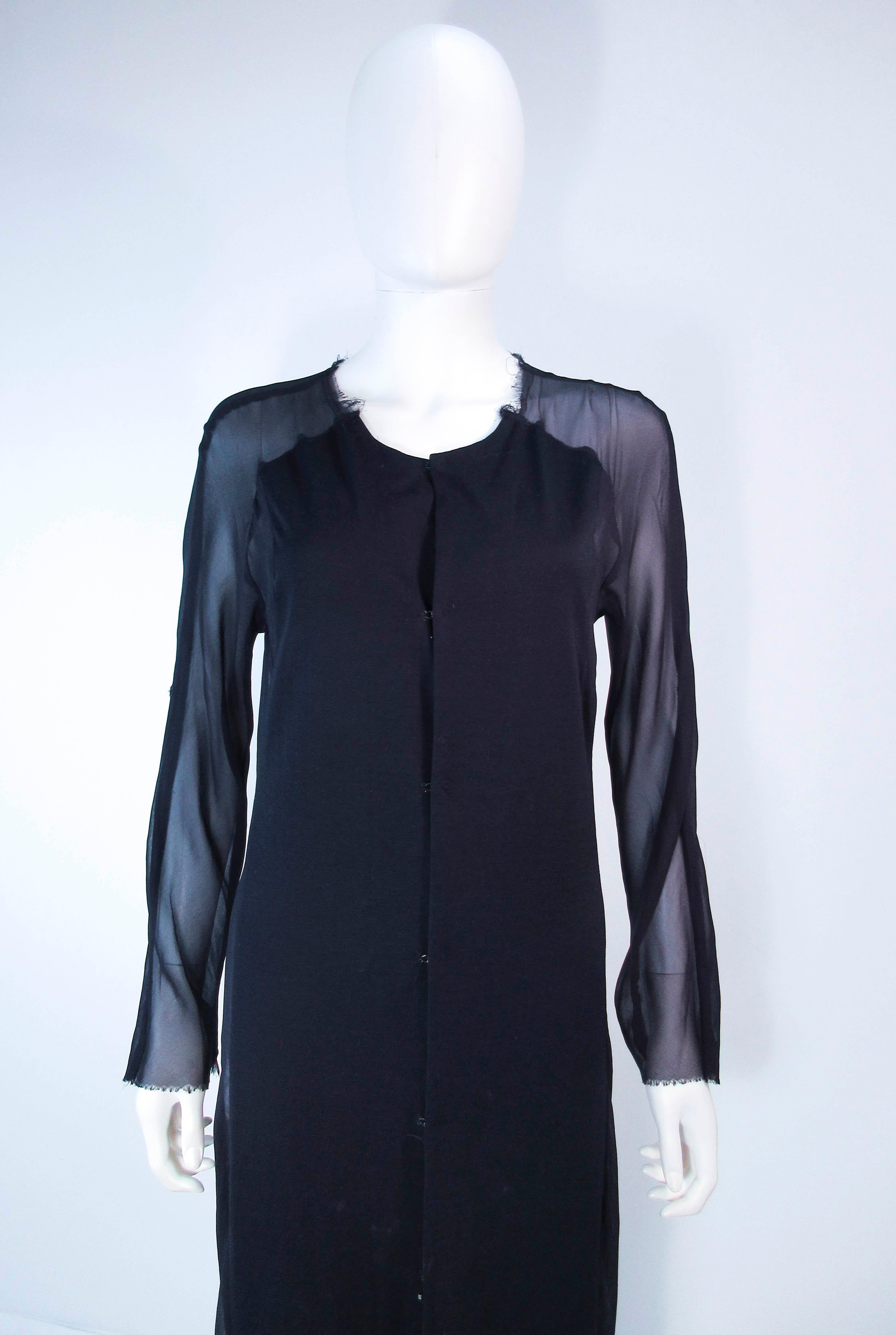 Black Comme Des Garcon Navy & Chiffon Wool Coat Size M For Sale