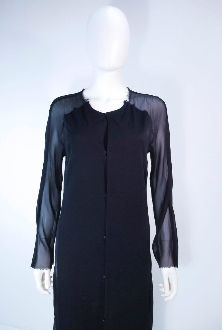 Comme Des Garcon Navy and Chiffon Wool Coat Size M For Sale at 1stDibs