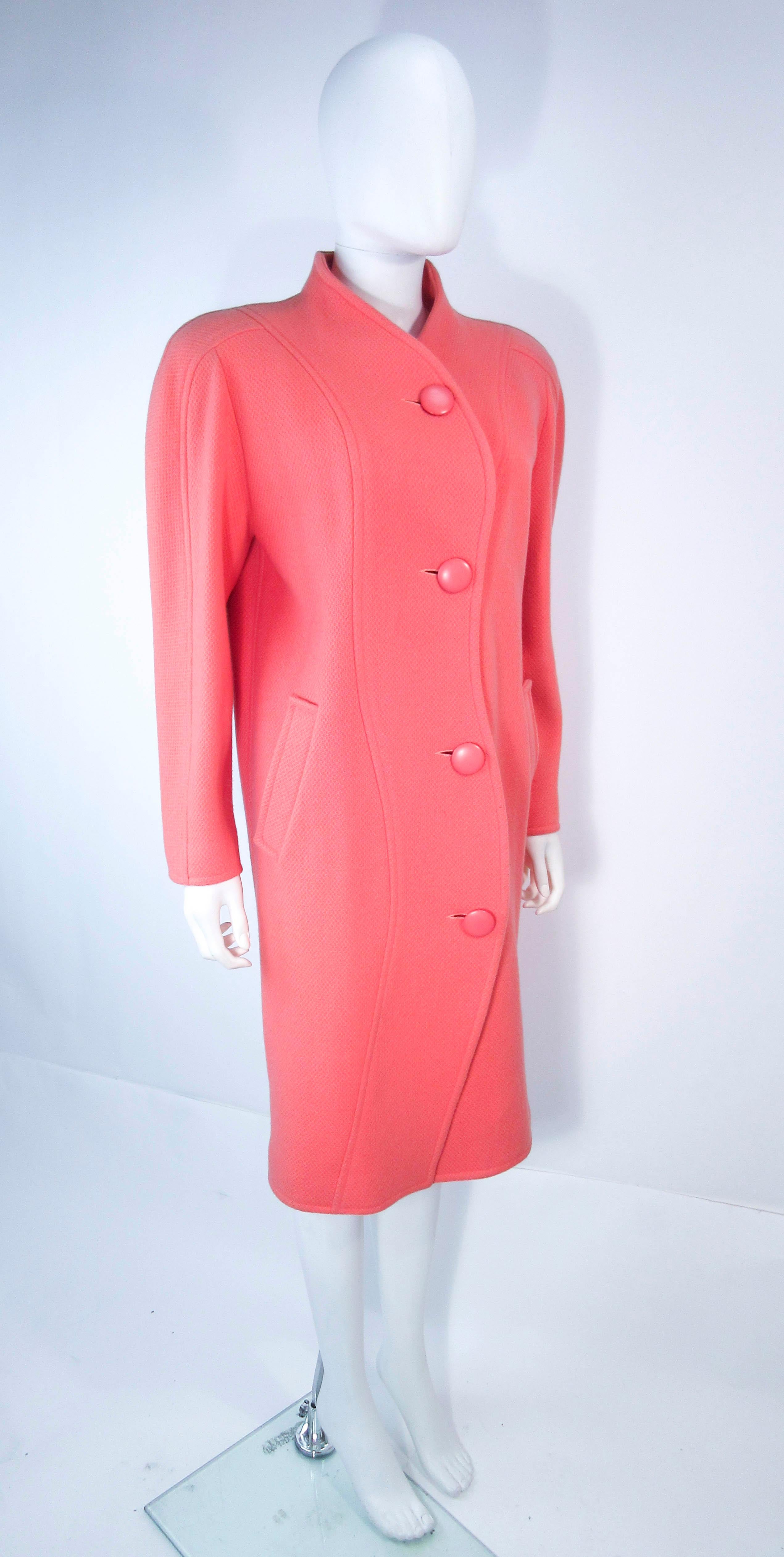 Pink COURREGES Peach Coral Wool Coat Size 00 For Sale