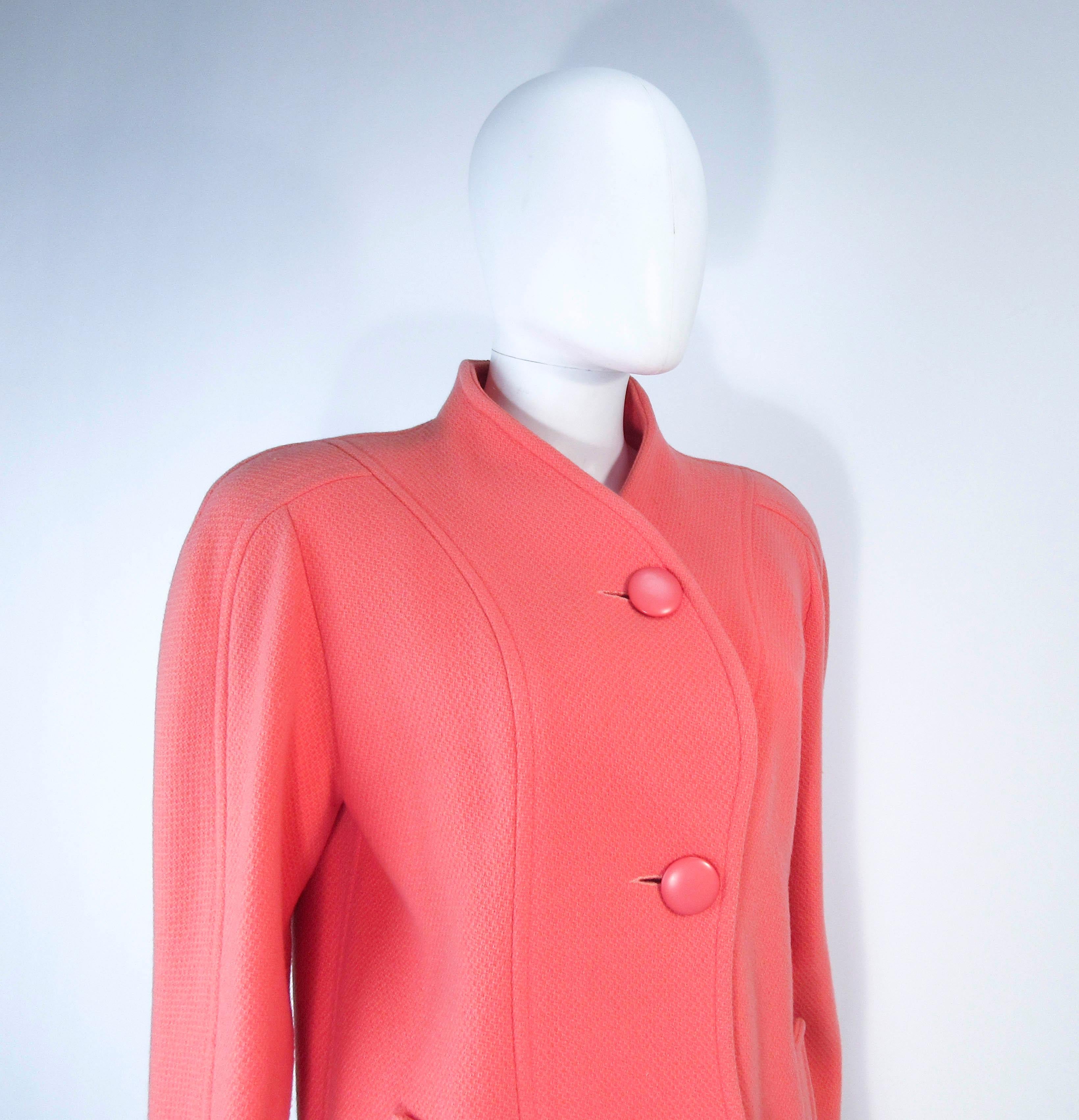 Women's or Men's COURREGES Peach Coral Wool Coat Size 00 For Sale