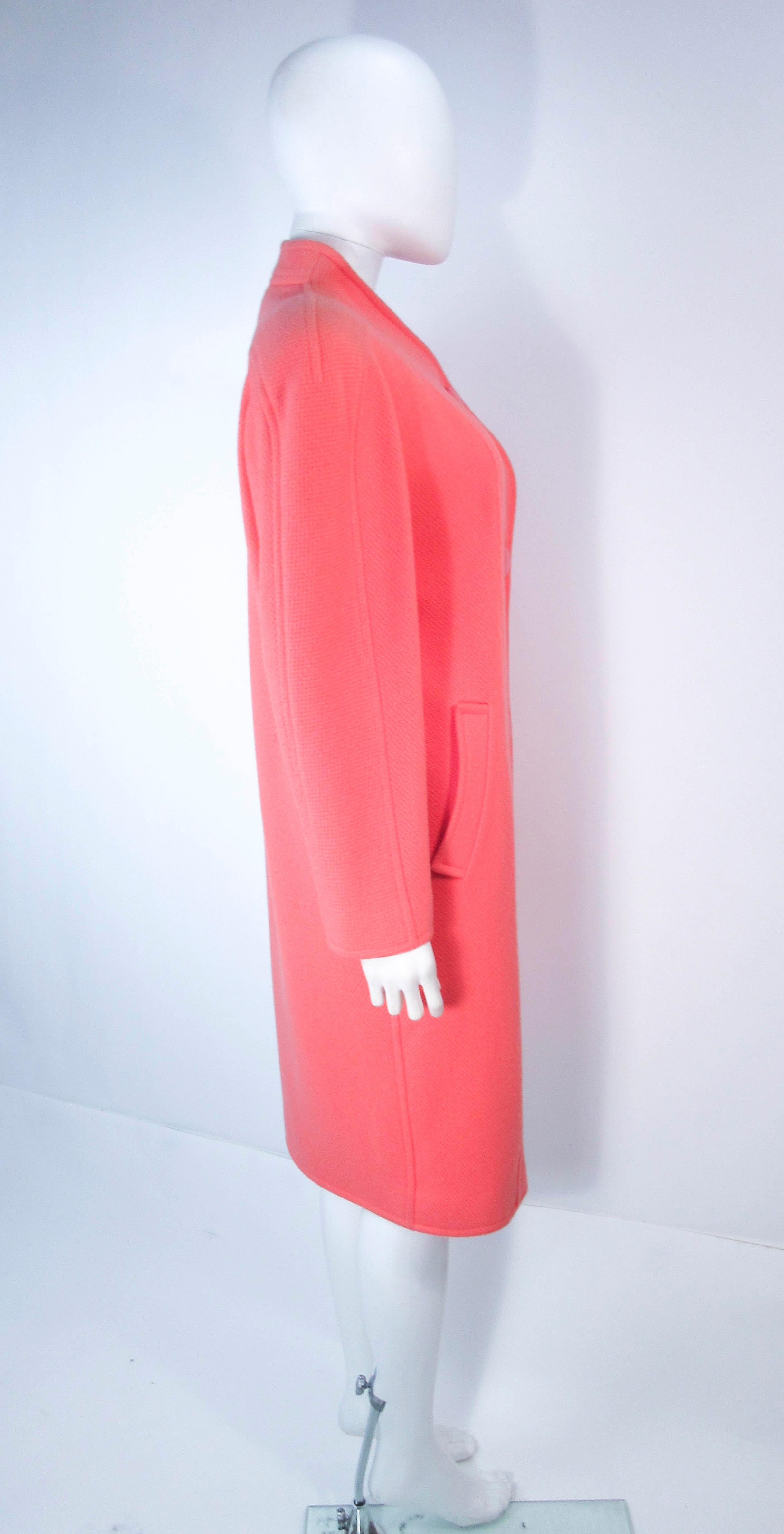COURREGES Peach Coral Wool Coat Size 00 For Sale 1