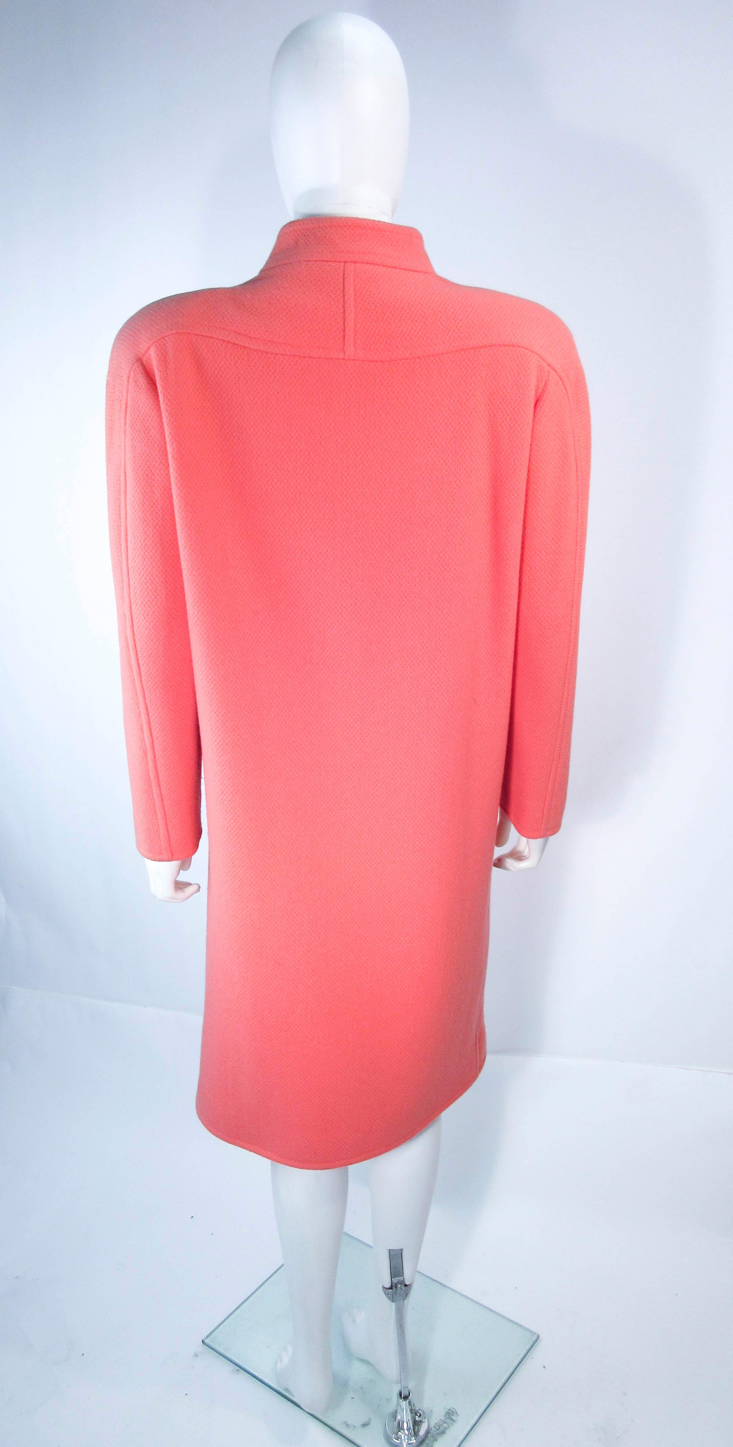 COURREGES Peach Coral Wool Coat Size 00 For Sale 2