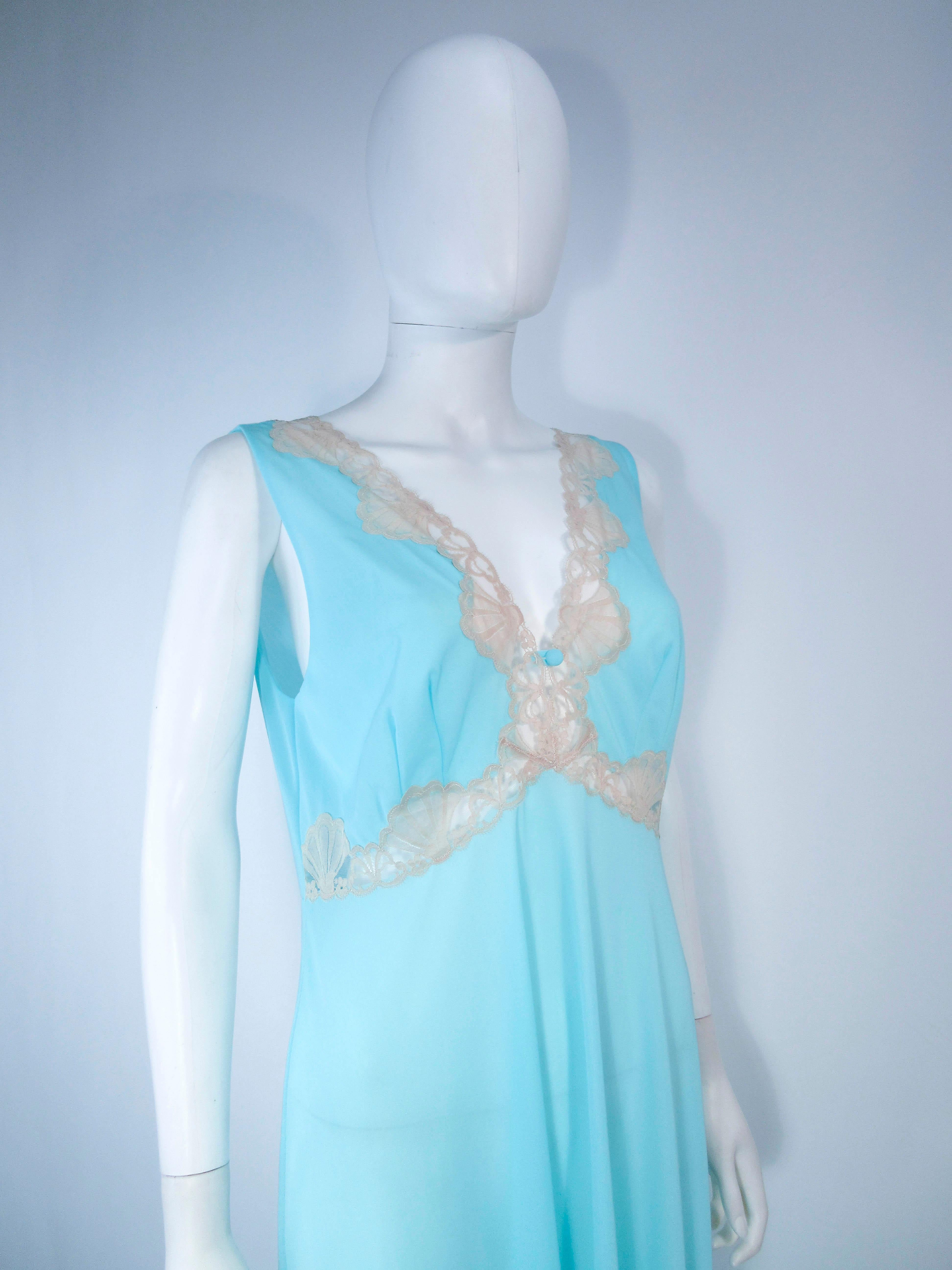 EMILIO PUCCI 'Formfit Rogers' Light Blue Nude Lace Trim Slip Dress NWT Size M In Excellent Condition In Los Angeles, CA