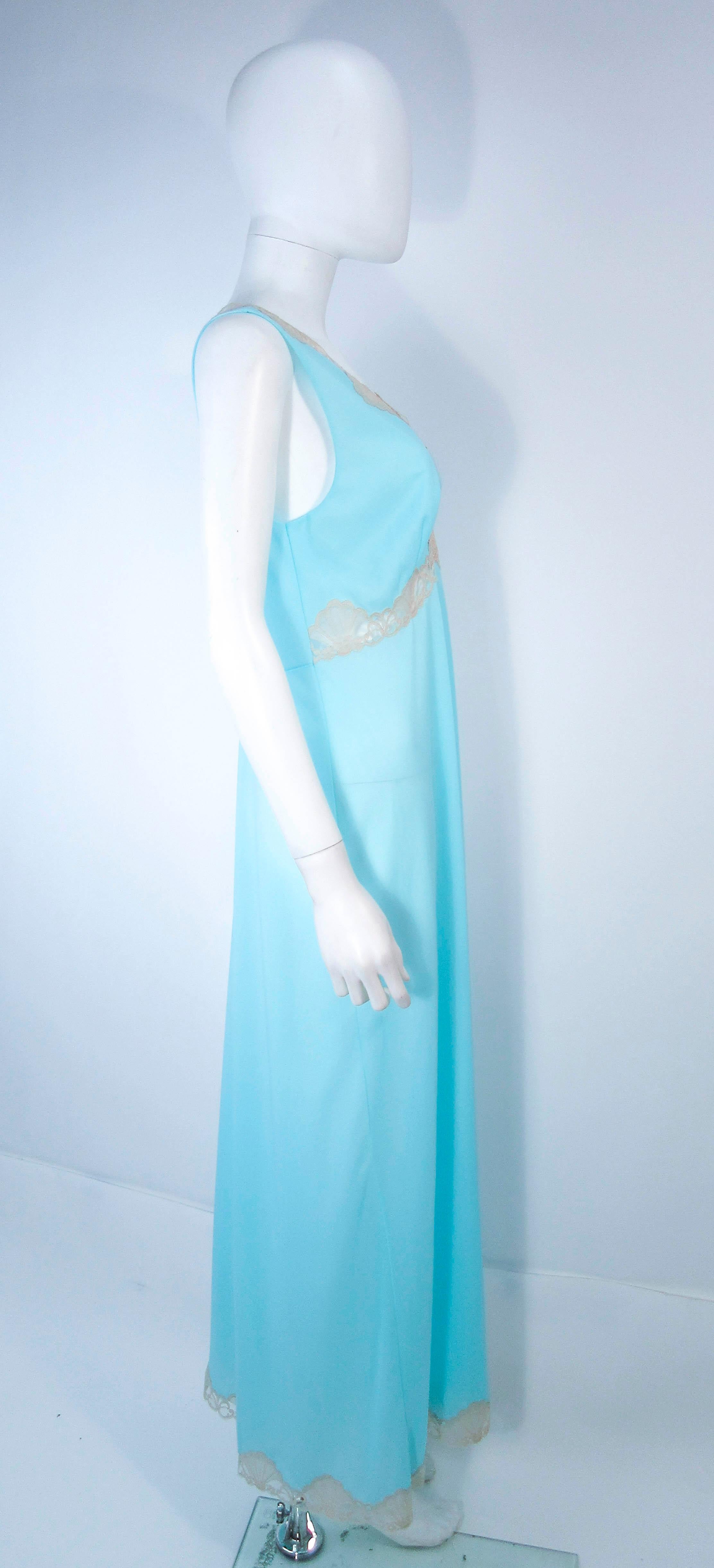 EMILIO PUCCI 'Formfit Rogers' Light Blue Nude Lace Trim Slip Dress NWT Size M 1