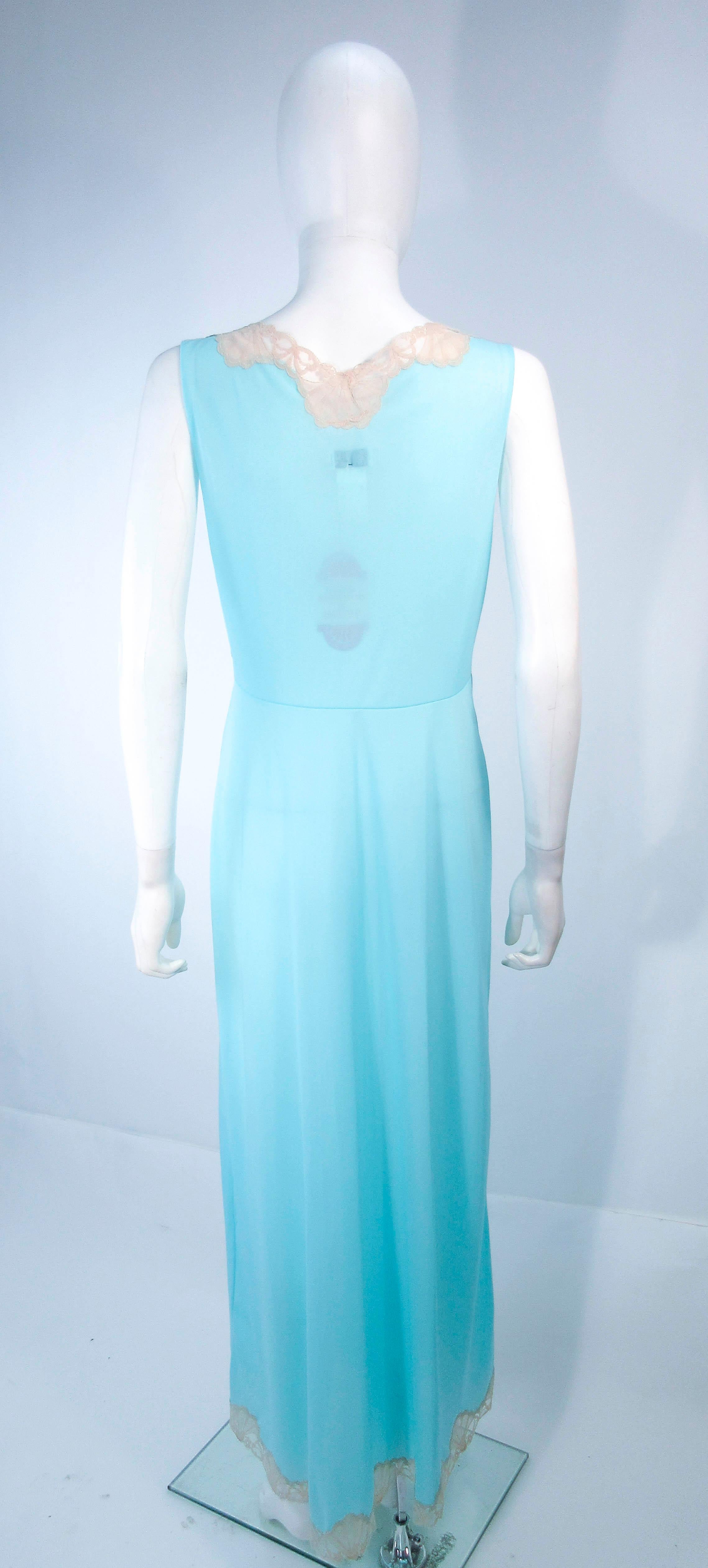 EMILIO PUCCI 'Formfit Rogers' Light Blue Nude Lace Trim Slip Dress NWT Size M 2