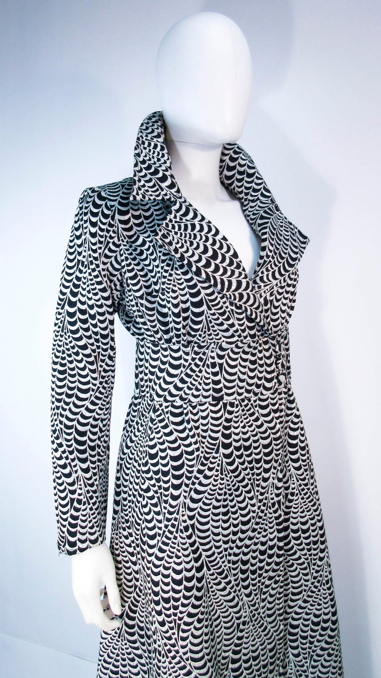 RICCO CALIFORNIA Black and Silver Long Psychedelic Maxi Coat Size S 2 4 ...