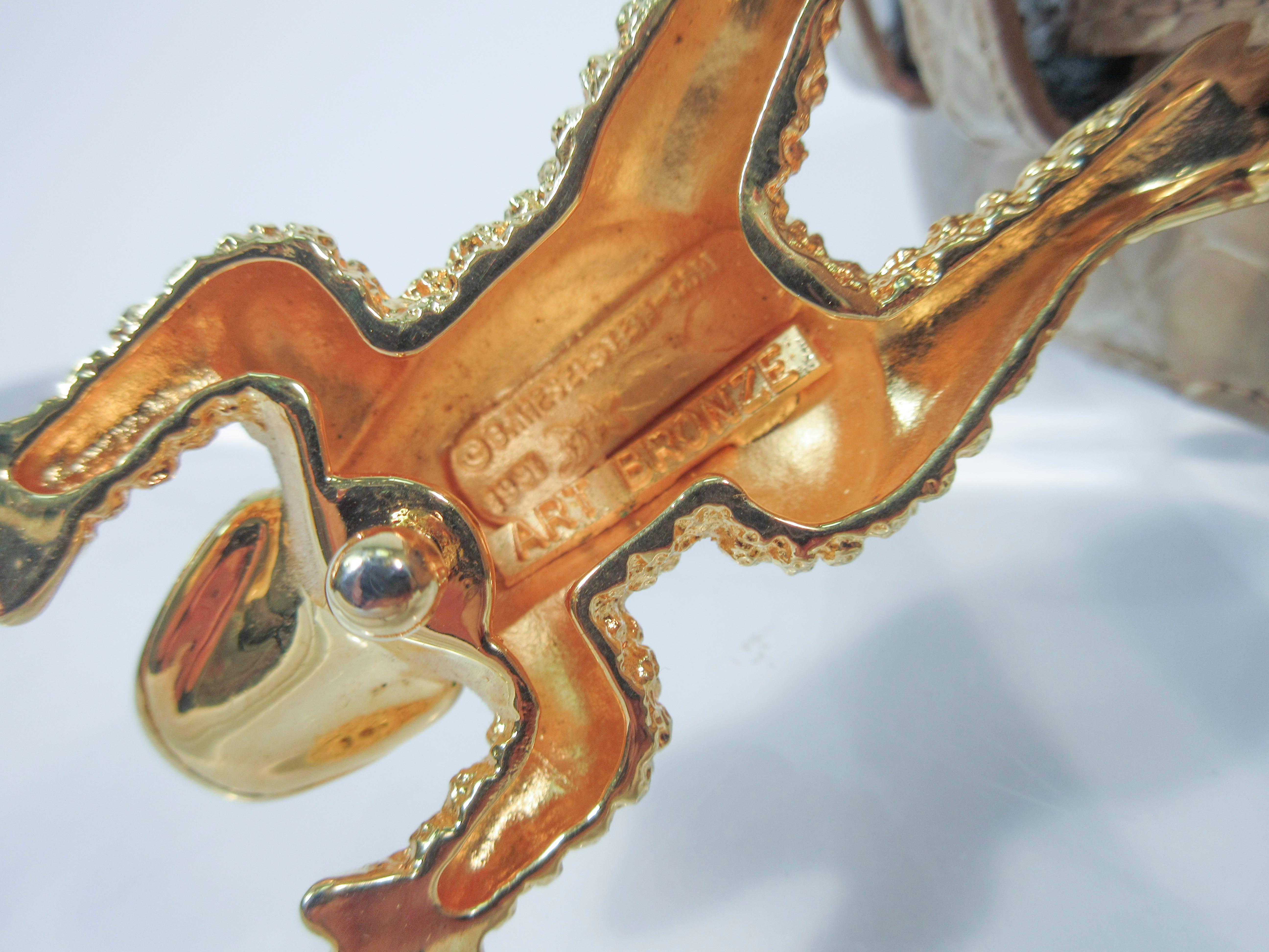 BARRY KISELSTEIN-CORD Nude Alligator Belt Goldtone Sterling Frog Buckle Large For Sale 2