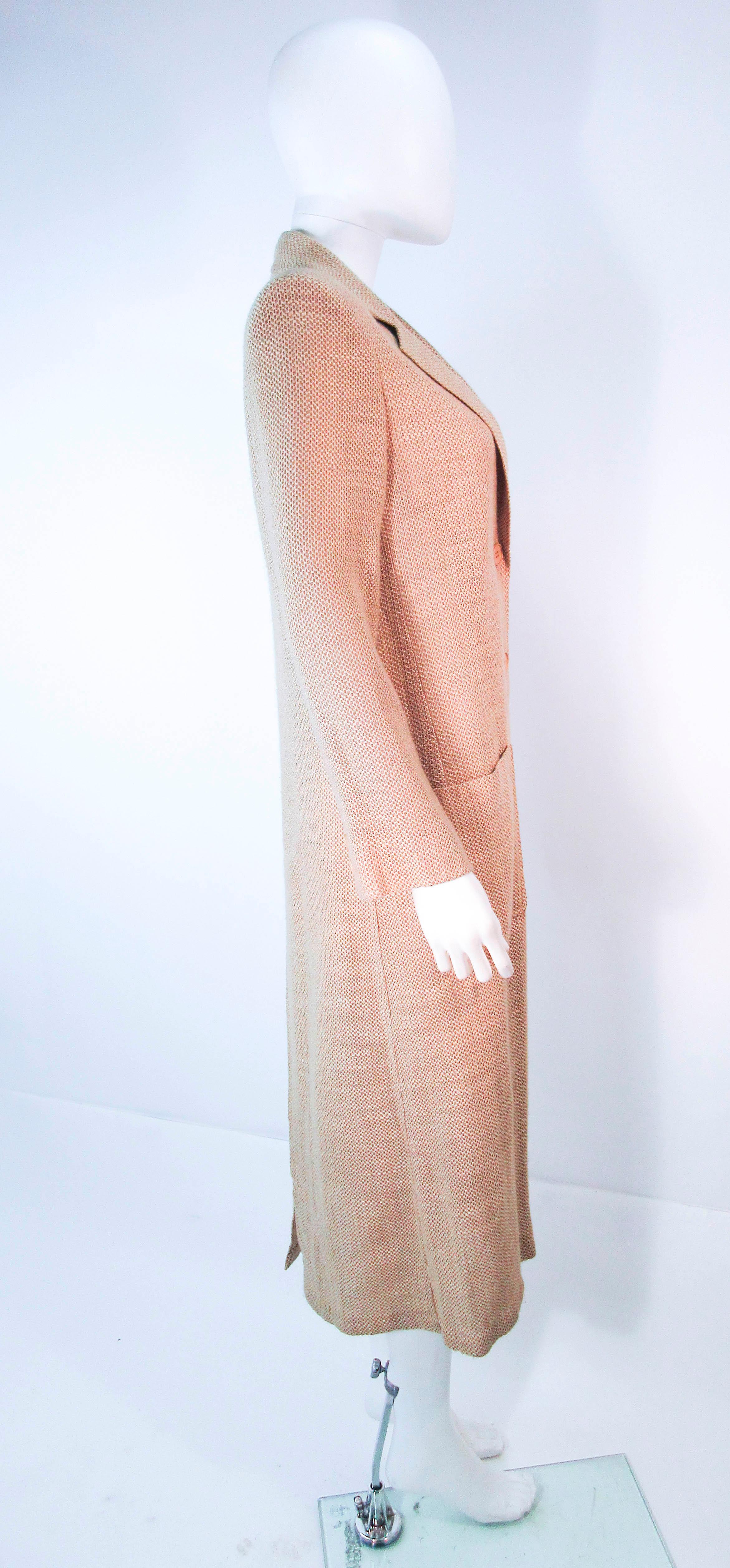 VALENTINO Vintage 1970's Beige and Tan Tweed Long Coat Size 10 3