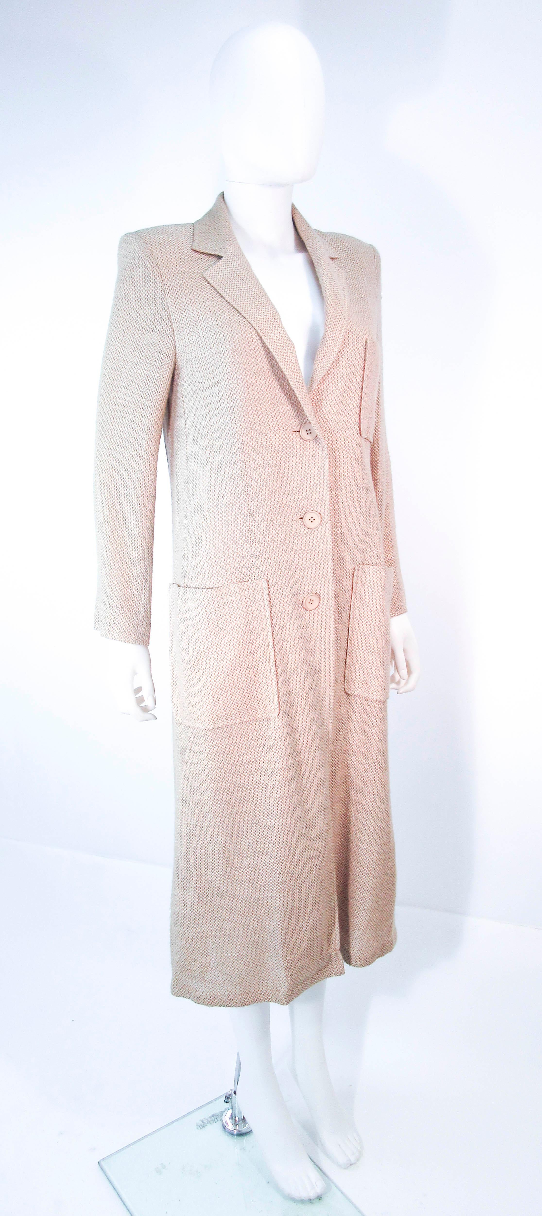 Women's VALENTINO Vintage 1970's Beige and Tan Tweed Long Coat Size 10
