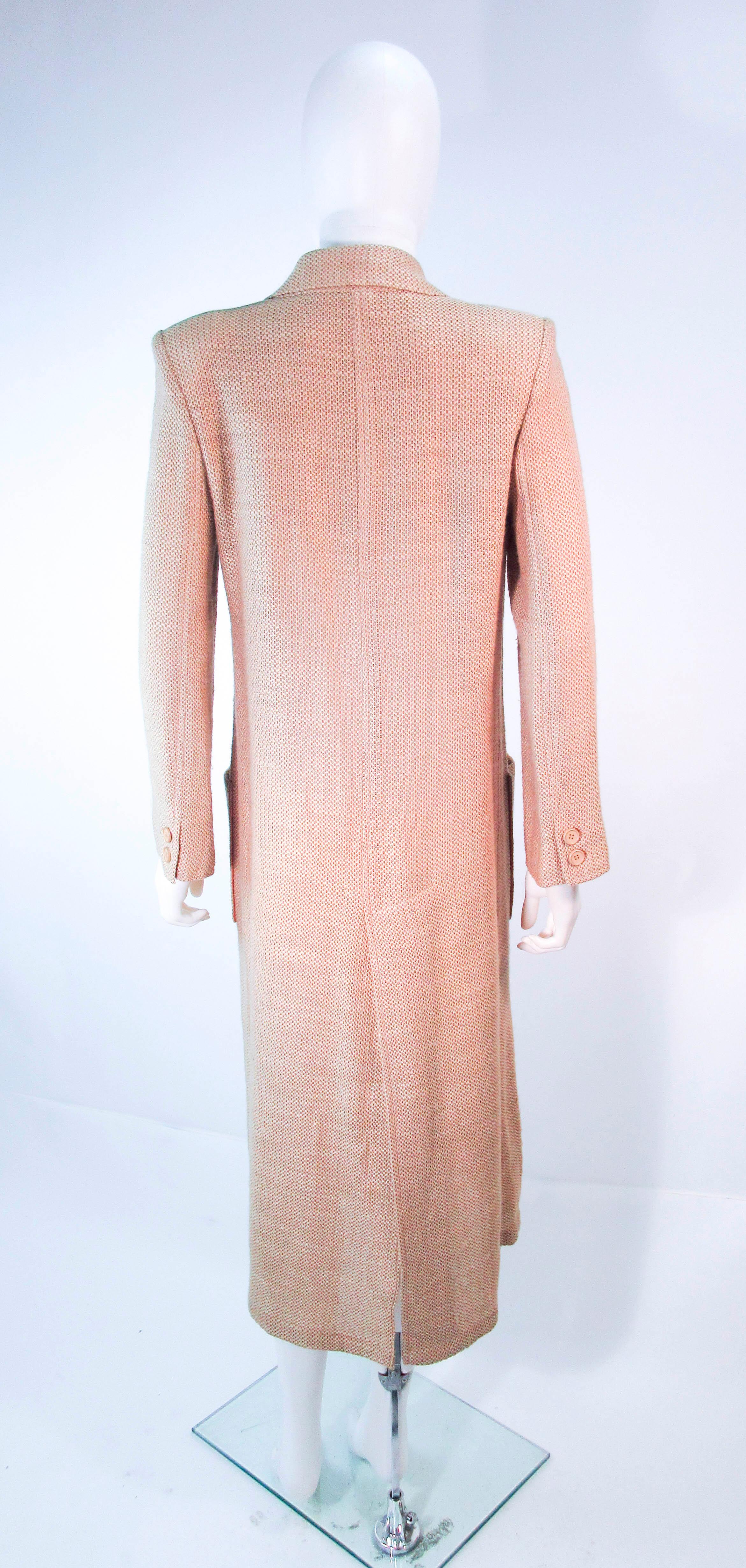 VALENTINO Vintage 1970's Beige and Tan Tweed Long Coat Size 10 5