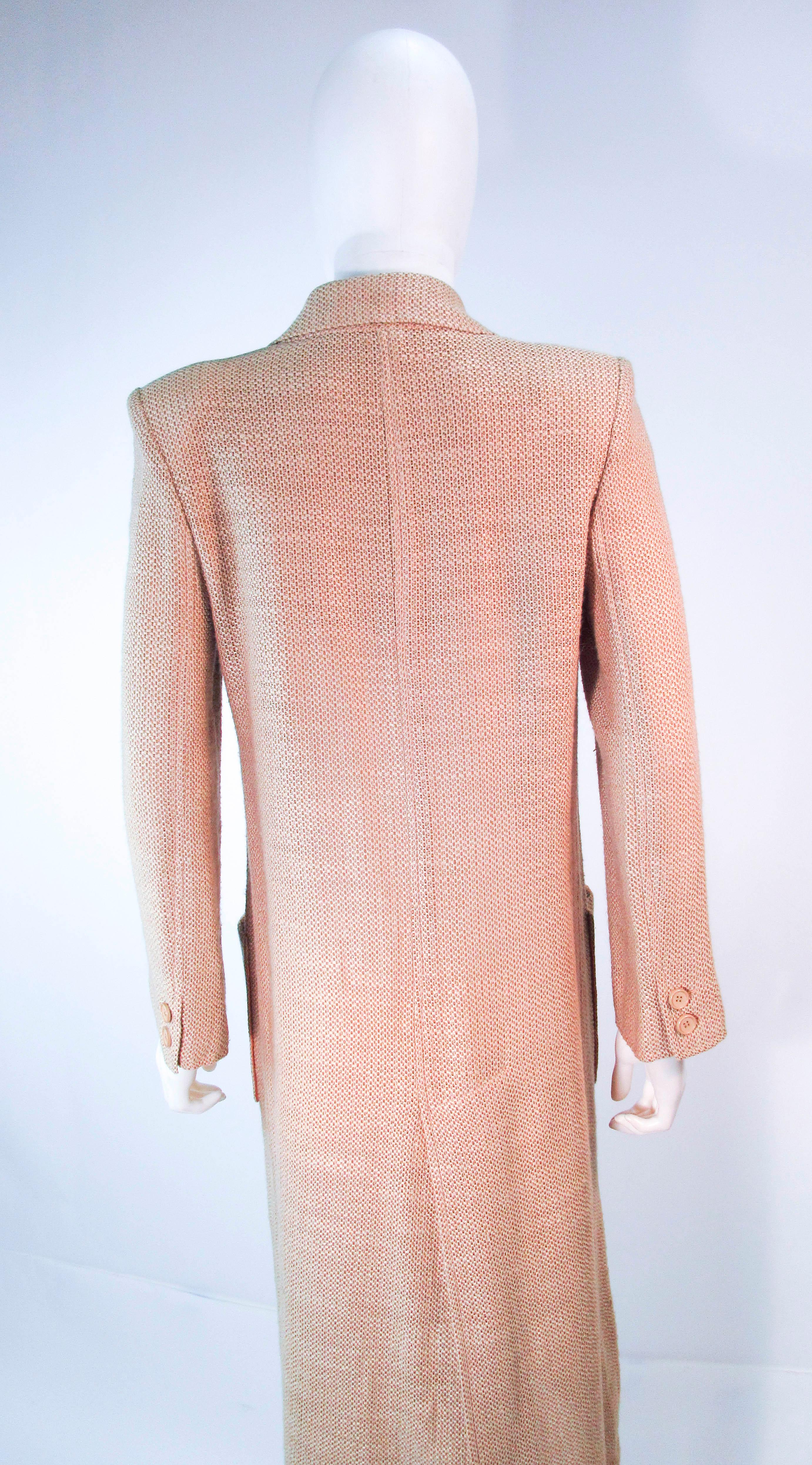VALENTINO Vintage 1970's Beige and Tan Tweed Long Coat Size 10 6