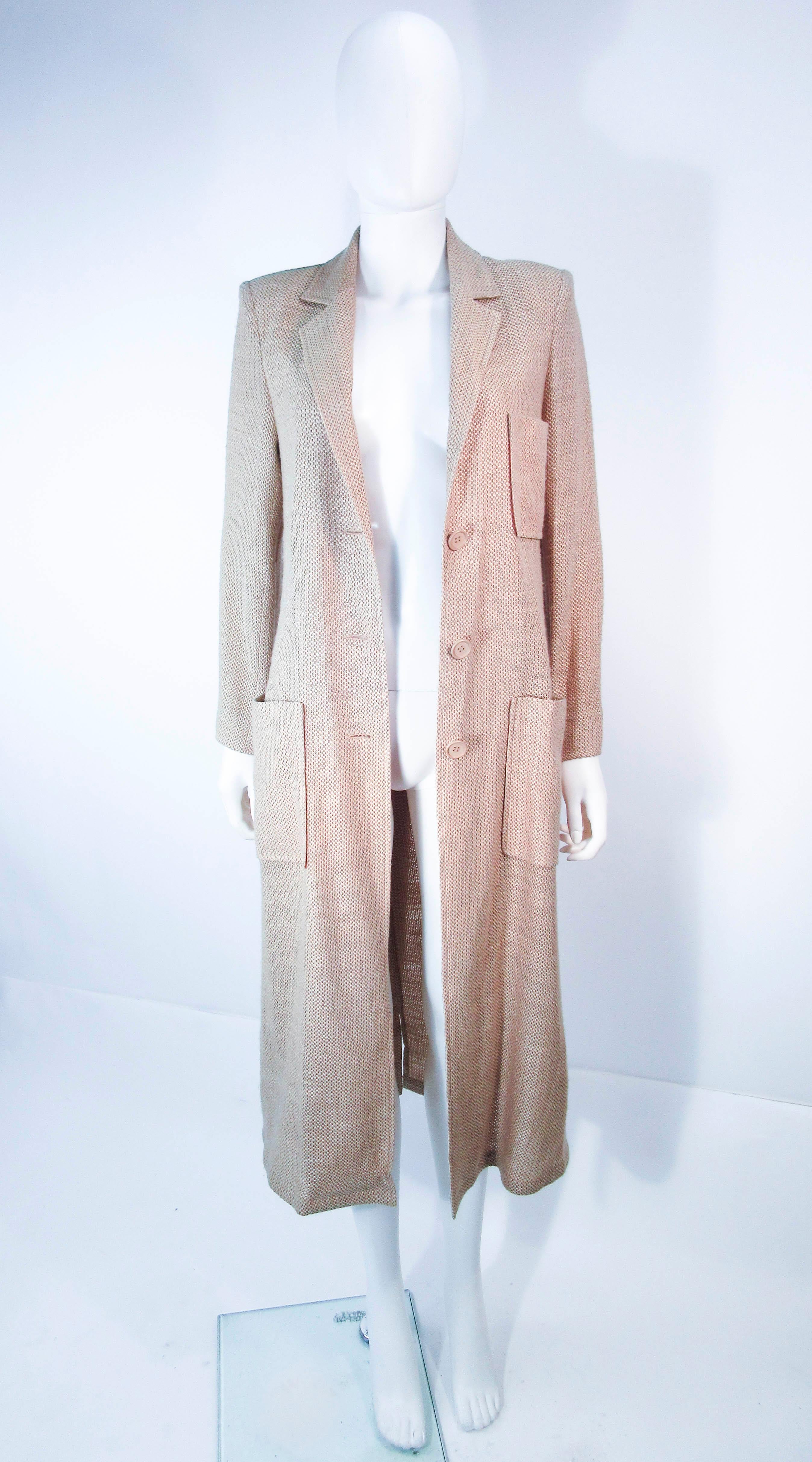 VALENTINO Vintage 1970's Beige and Tan Tweed Long Coat Size 10 8