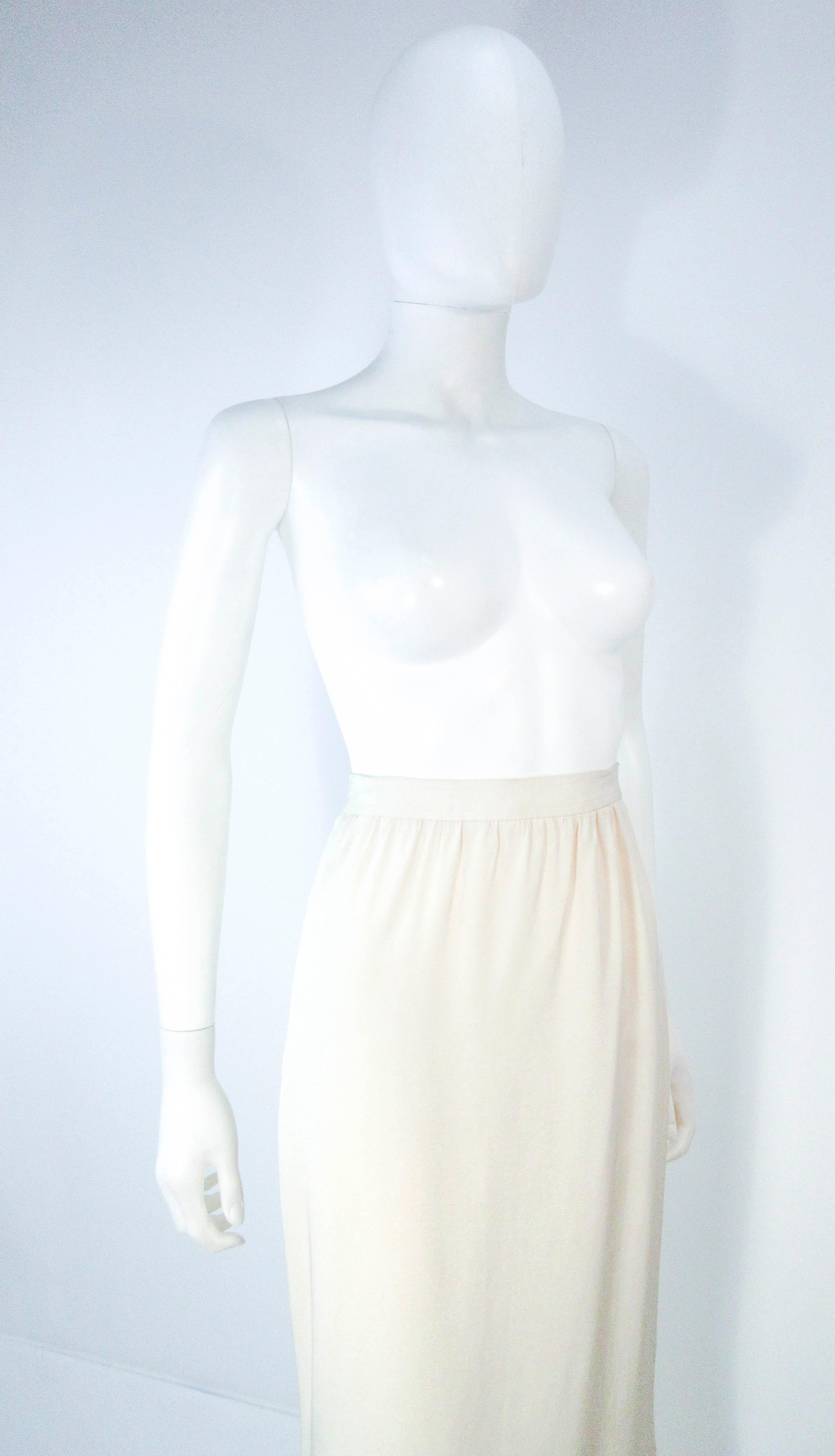 white maxi silk skirt