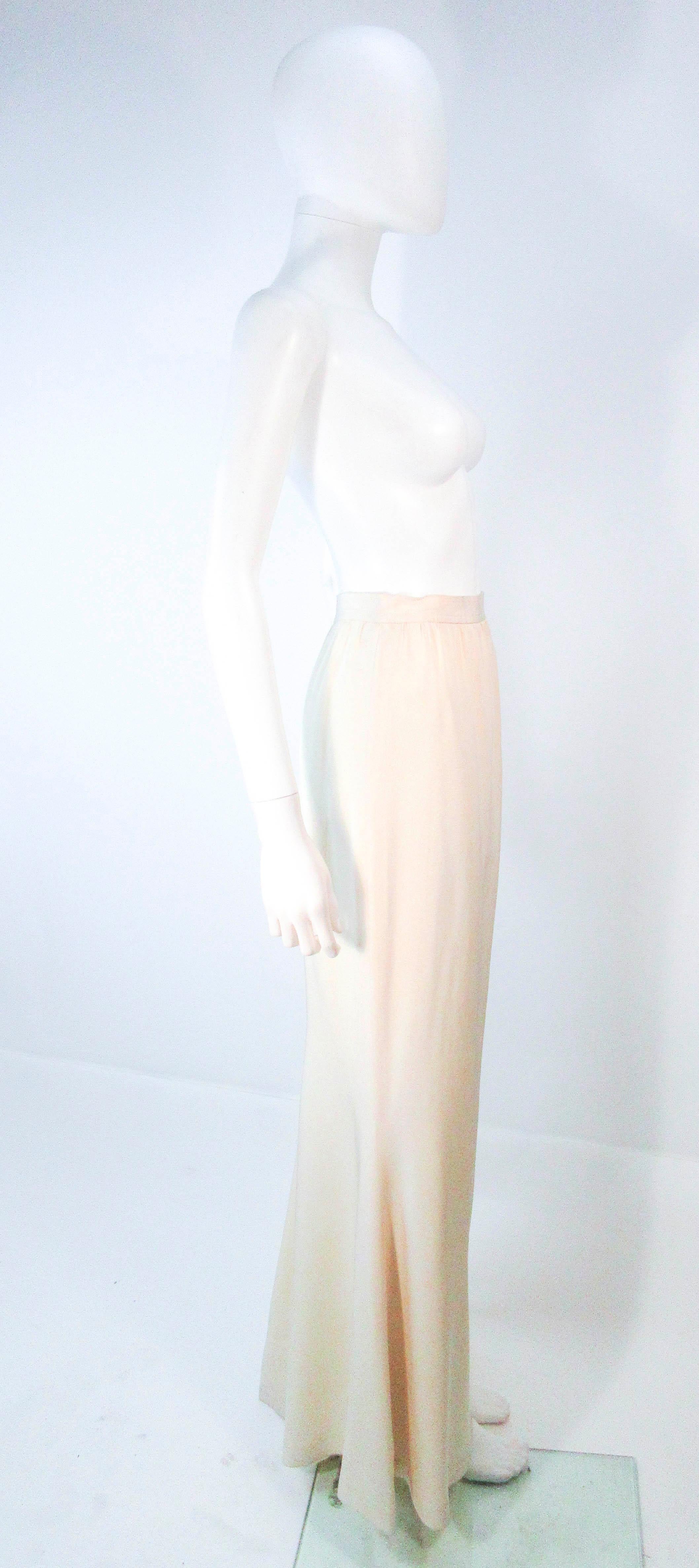 Gray YVES SAINT LAURENT White Silk Full Length Mermaid Maxi Skirt Size 38  For Sale