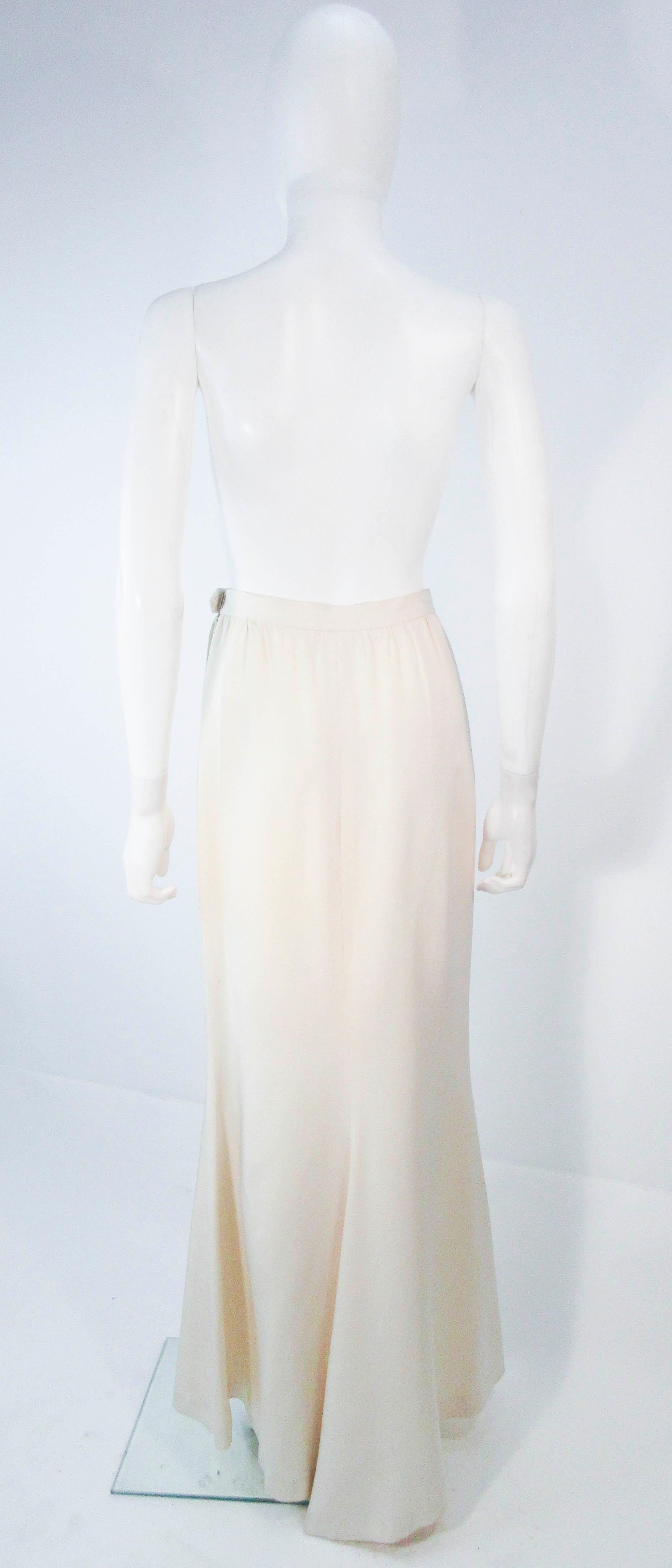 YVES SAINT LAURENT White Silk Full Length Mermaid Maxi Skirt Size 38  In Good Condition For Sale In Los Angeles, CA