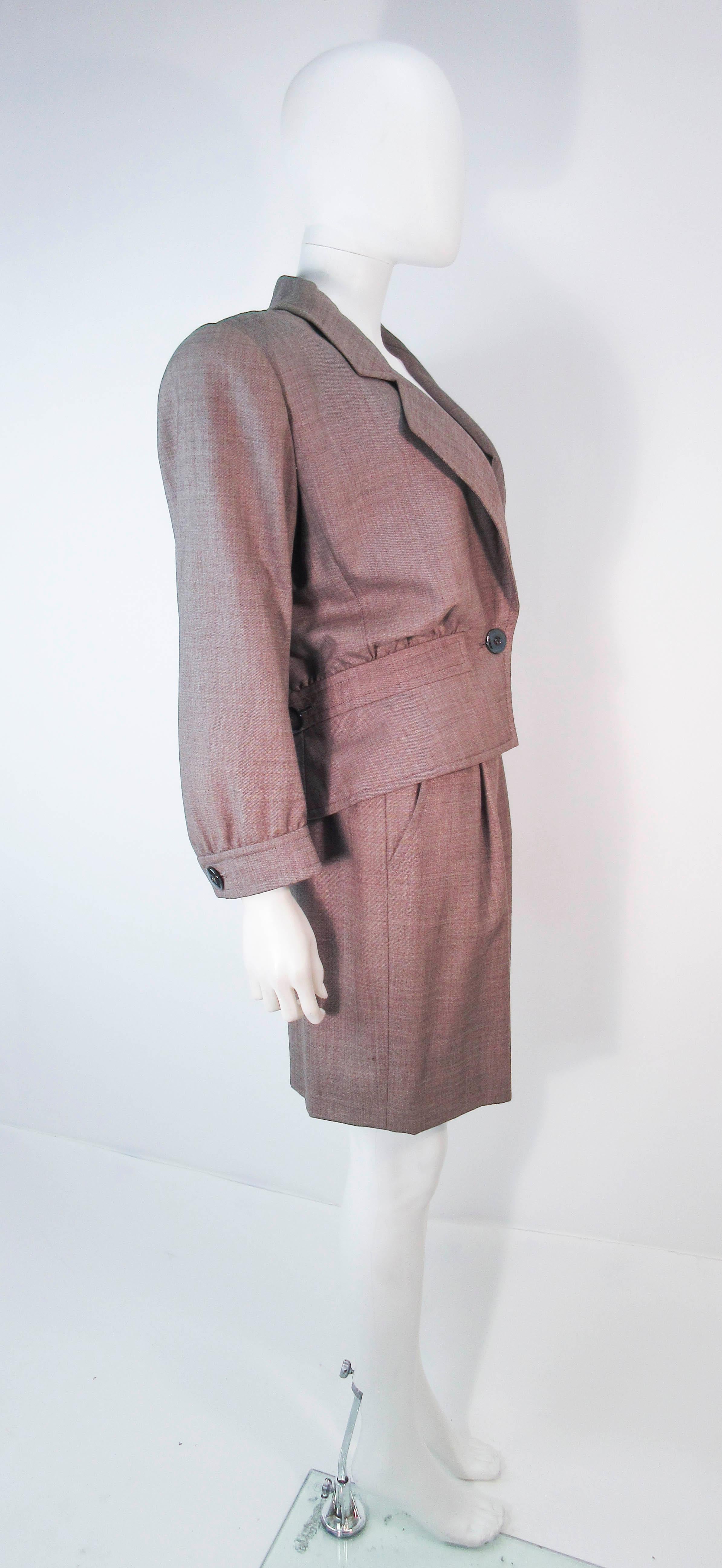YVES SAINT LAURENT 1970's Brown Skirt Suit Size 4 6 4