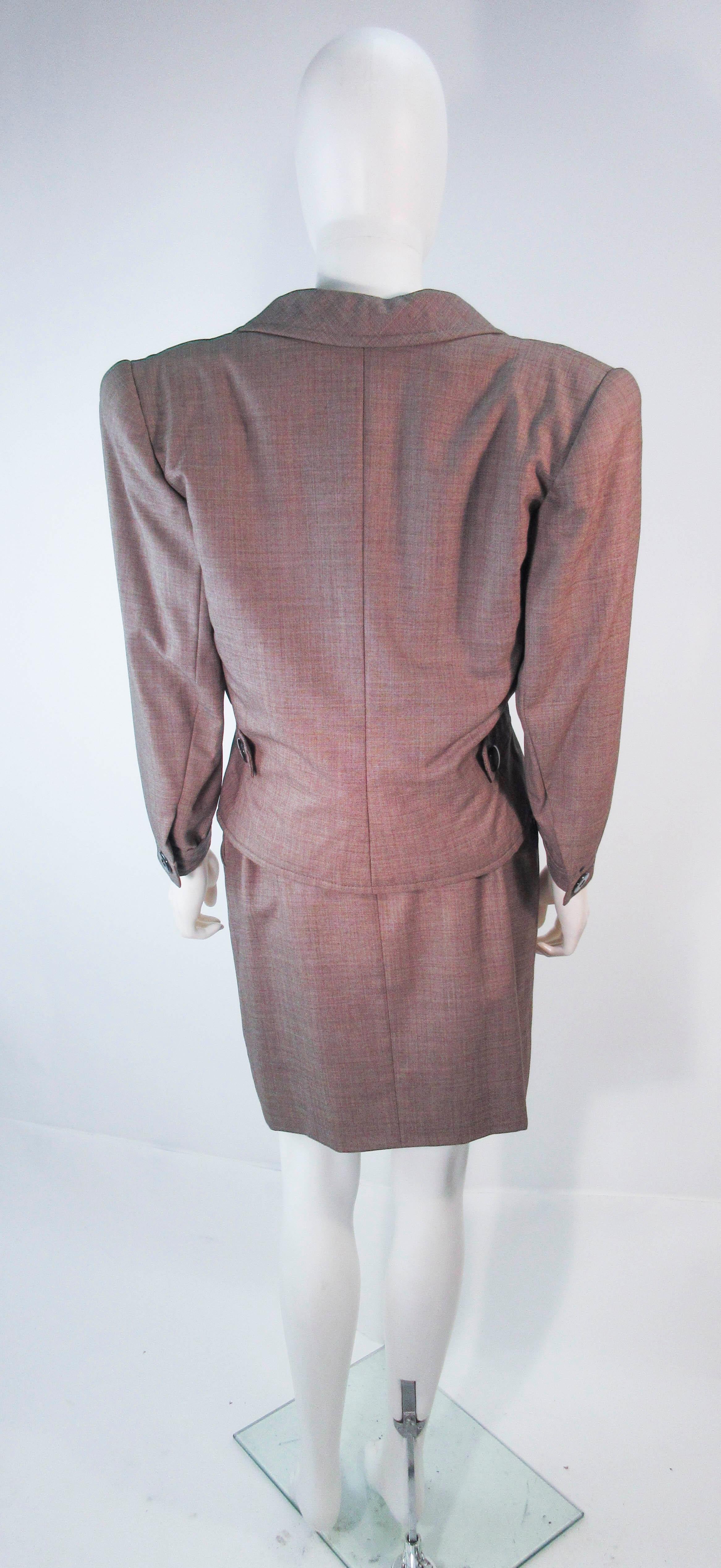 YVES SAINT LAURENT 1970's Brown Skirt Suit Size 4 6 5