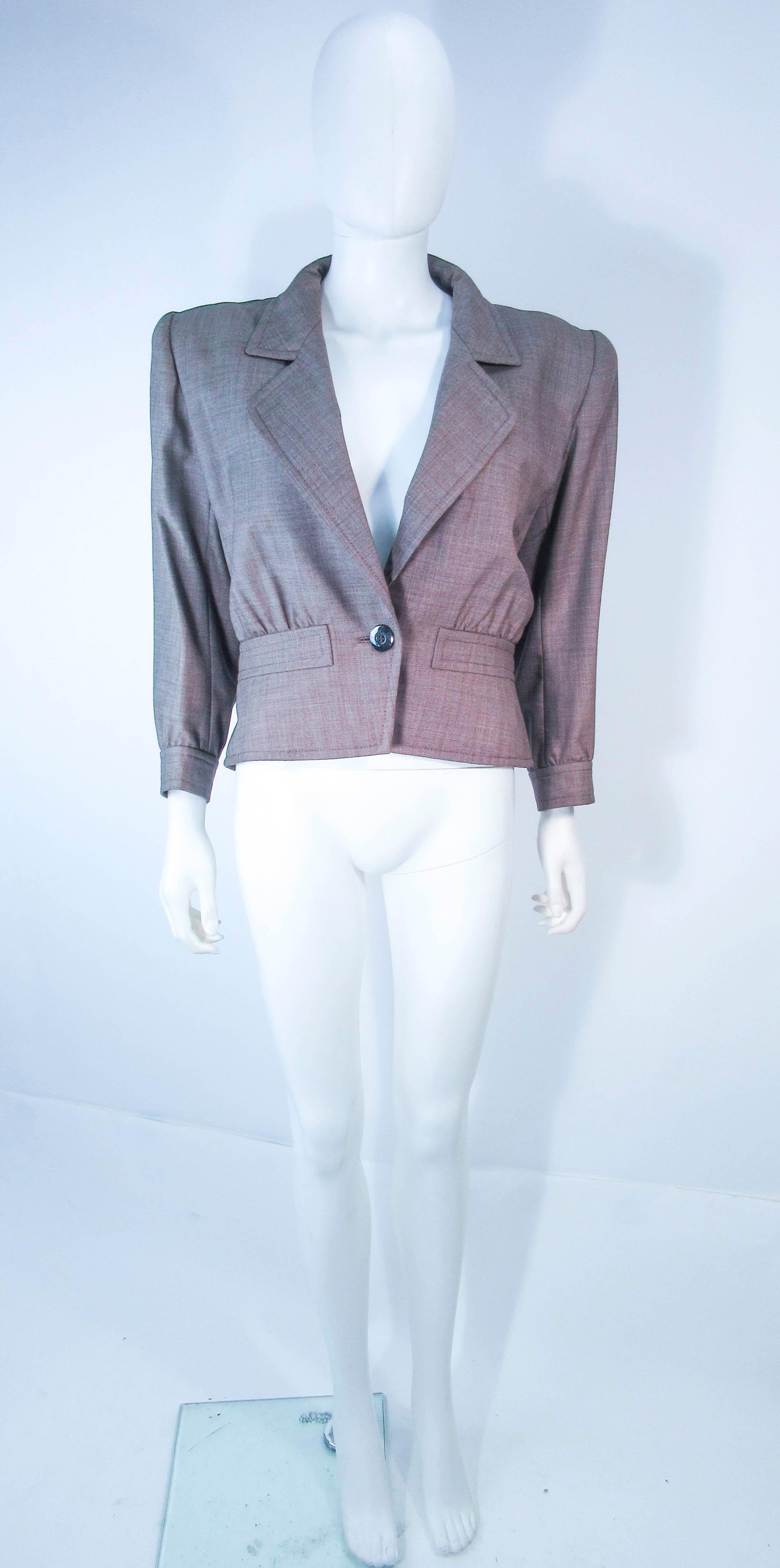 YVES SAINT LAURENT 1970's Brown Skirt Suit Size 4 6 6