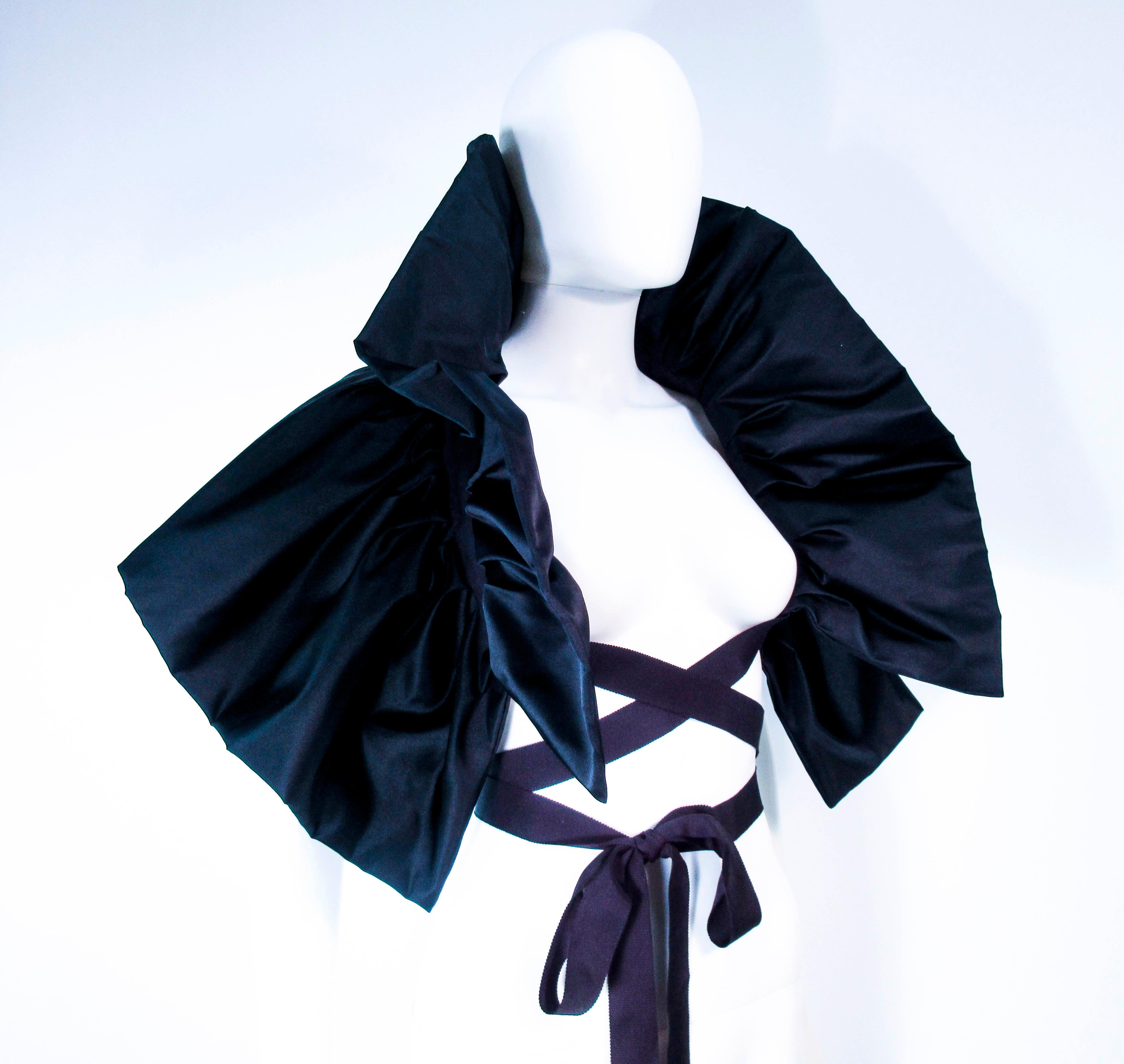Women's ELIZABETH MASON COUTURE 'Avant Garde' Black Silk Wrap Made to Order For Sale
