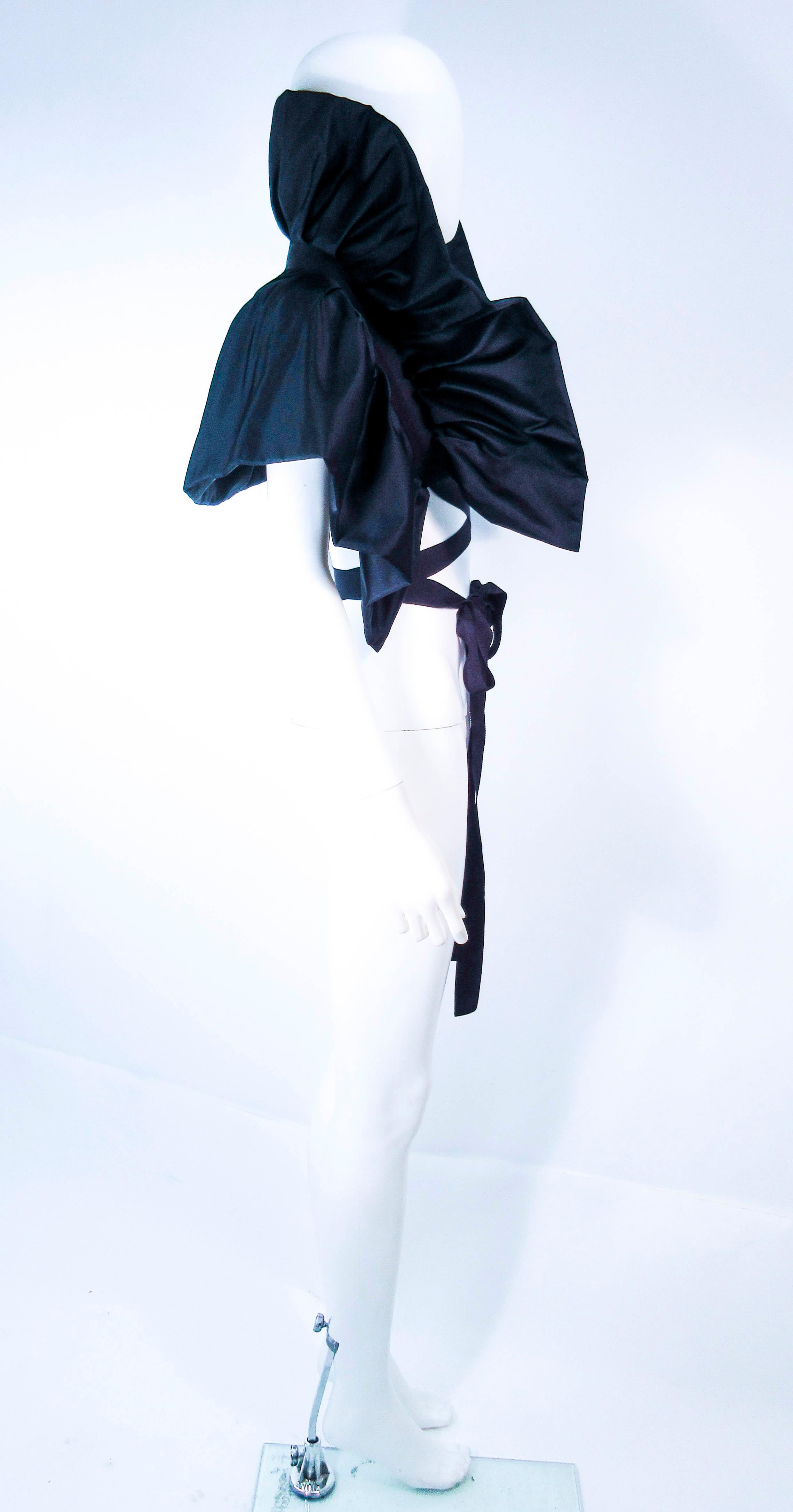 ELIZABETH MASON COUTURE 'Avant Garde' Black Silk Wrap Made to Order For Sale 5
